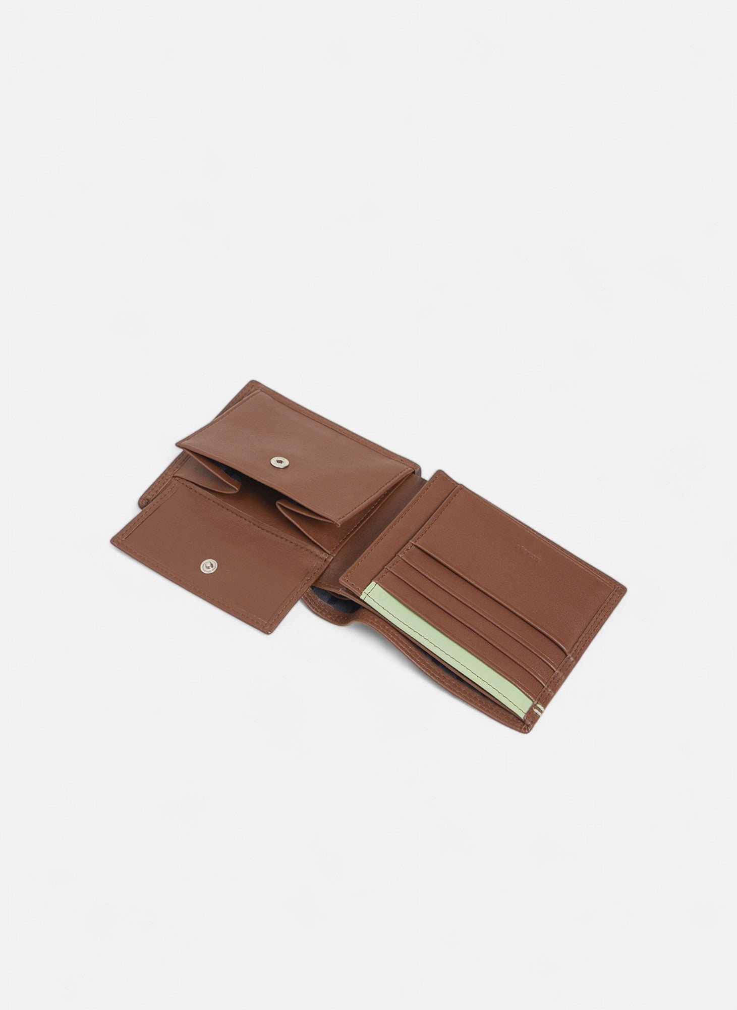 Portefeuille à rabat 2 volets martin en cuir lisse LE TANNEUR Marron