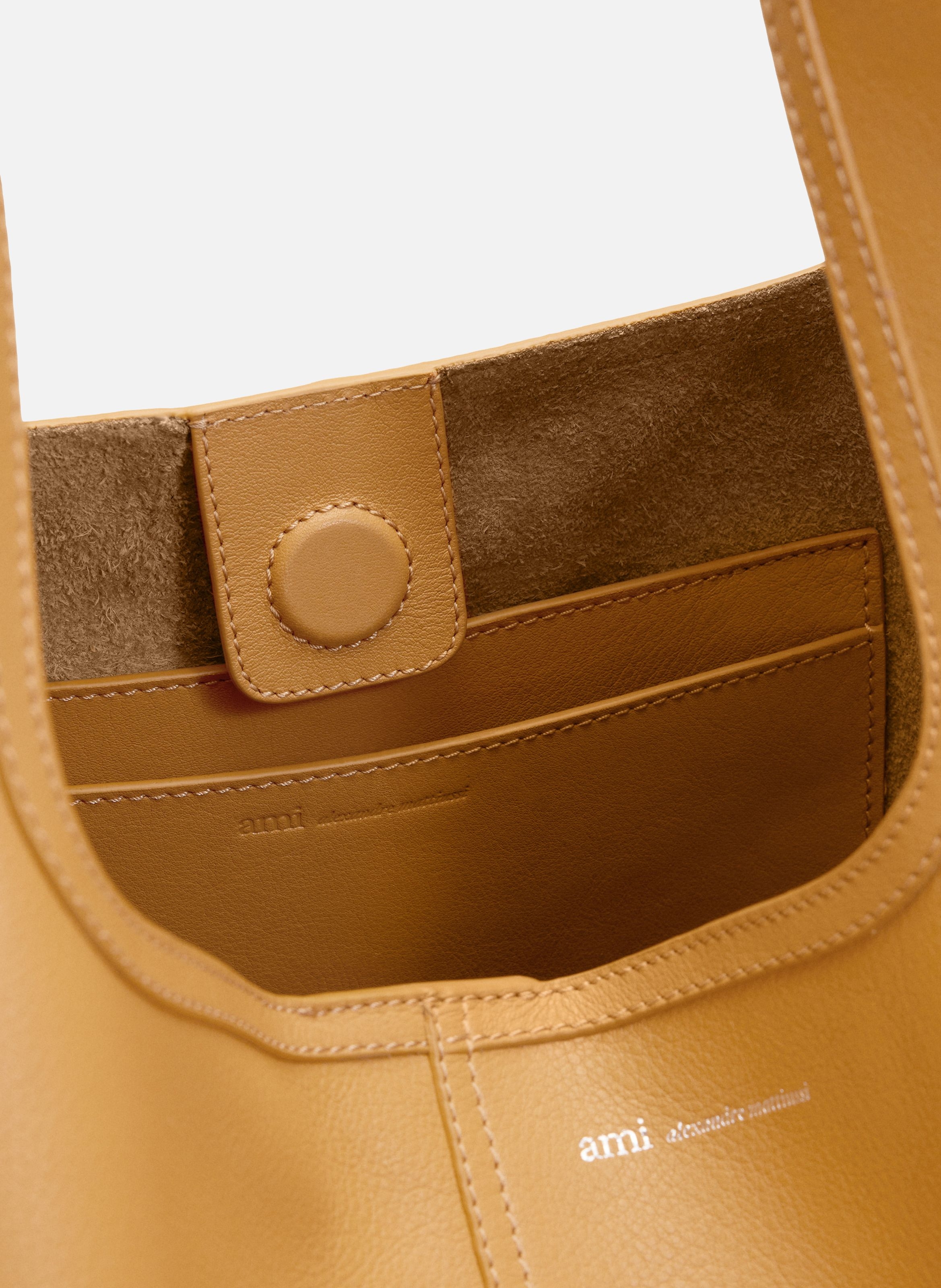 Sac Hobo Etienne En Cuir Souple unisexe AMI PARIS Jaune