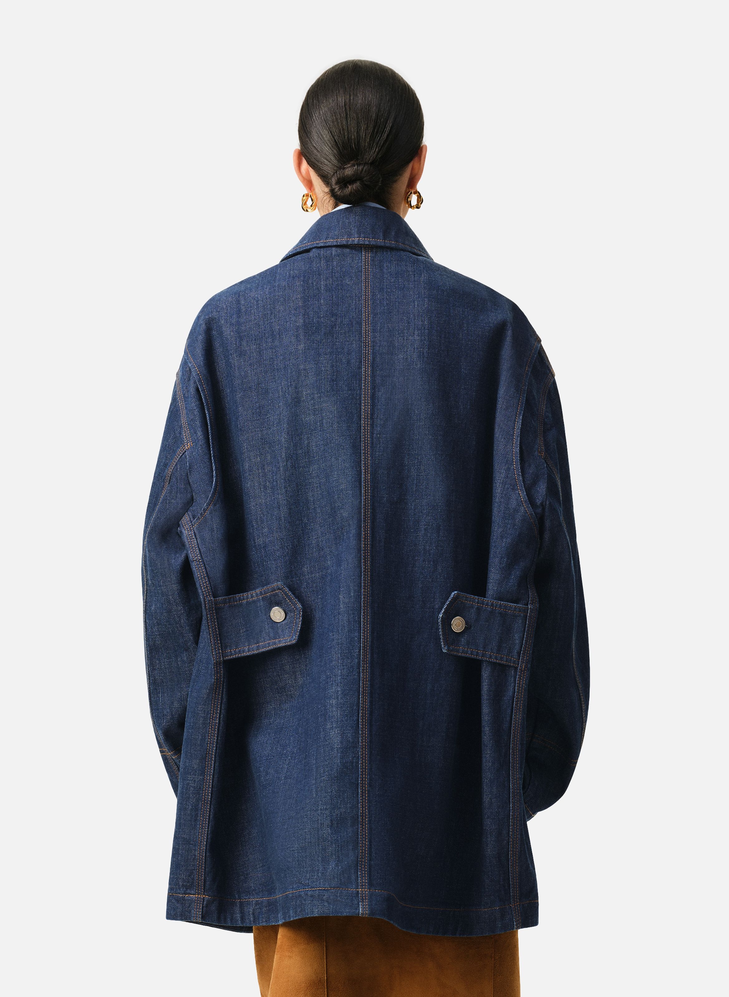 Veste worker unisexe empiècement heritage ami paris unisexe en coton AMI PARIS Bleu