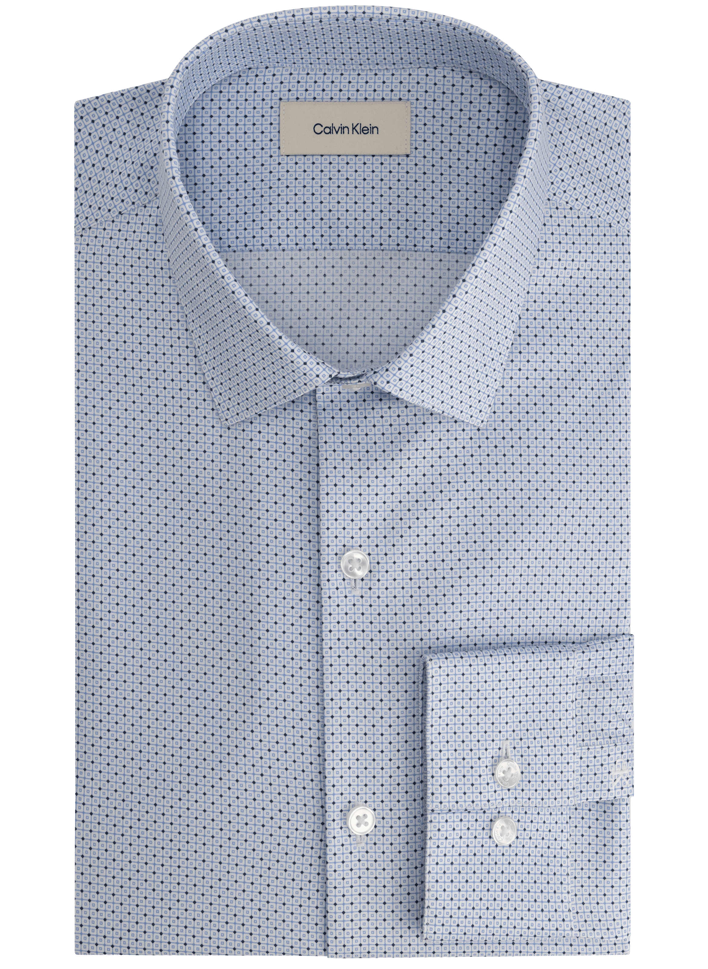 Chemise slim en coton à motifs CALVIN KLEIN Bleu