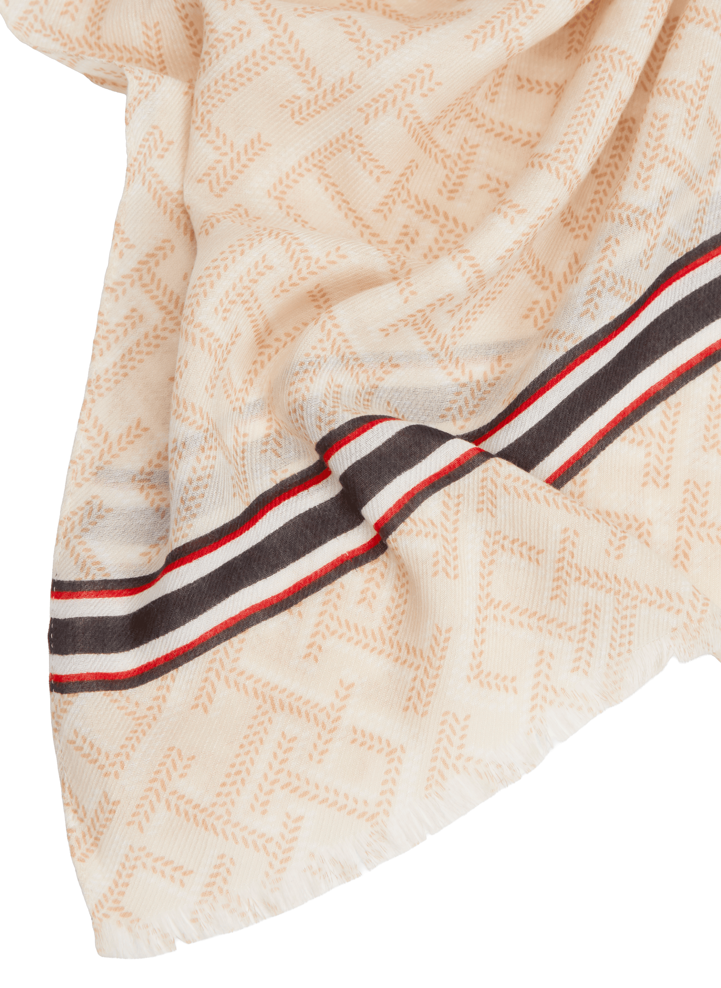 Printed blended cotton scarf TOMMY HILFIGER Beige