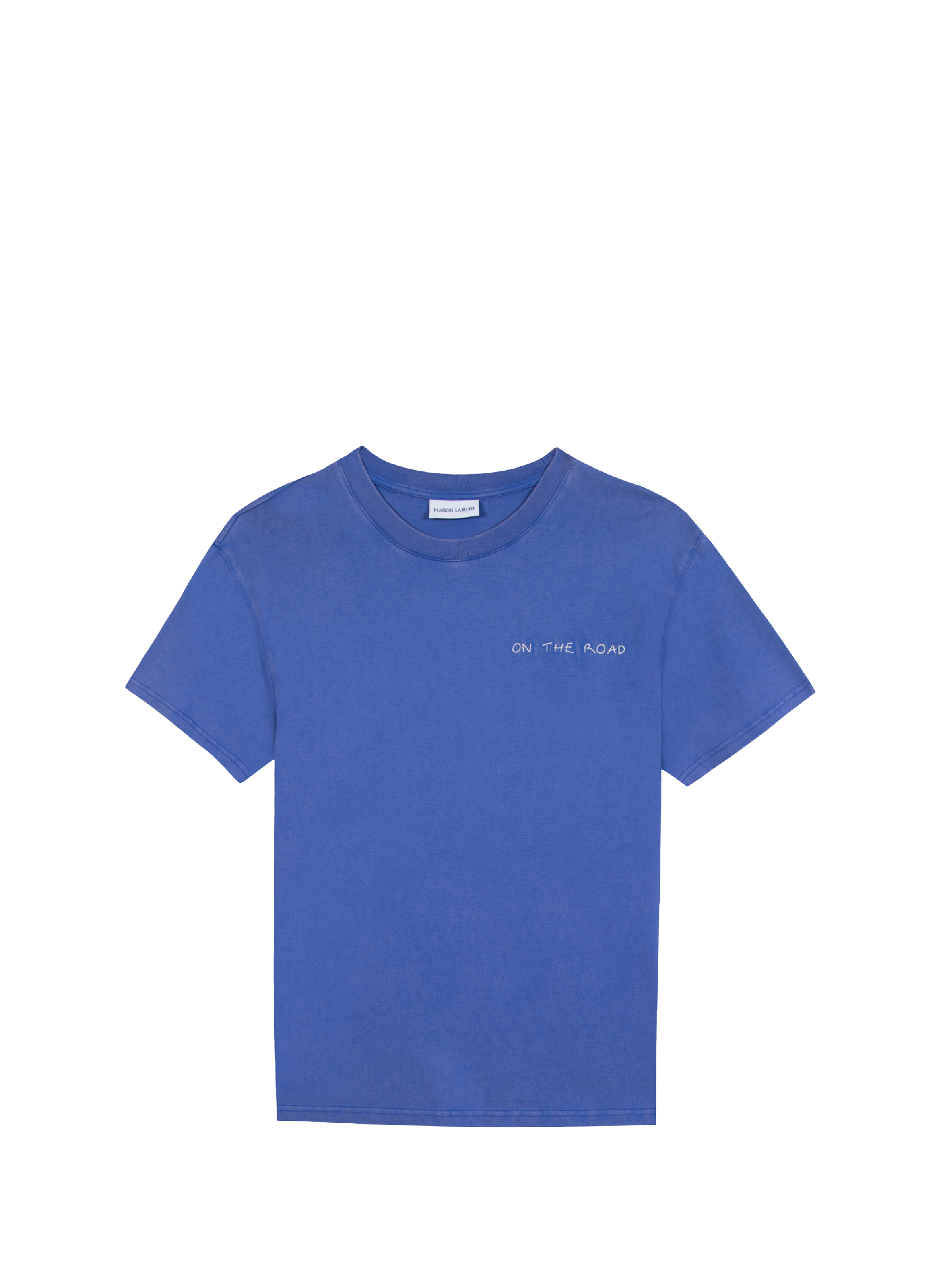 T-shirt Popincourt embroidered in organic cotton MAISON LABICHE Blue