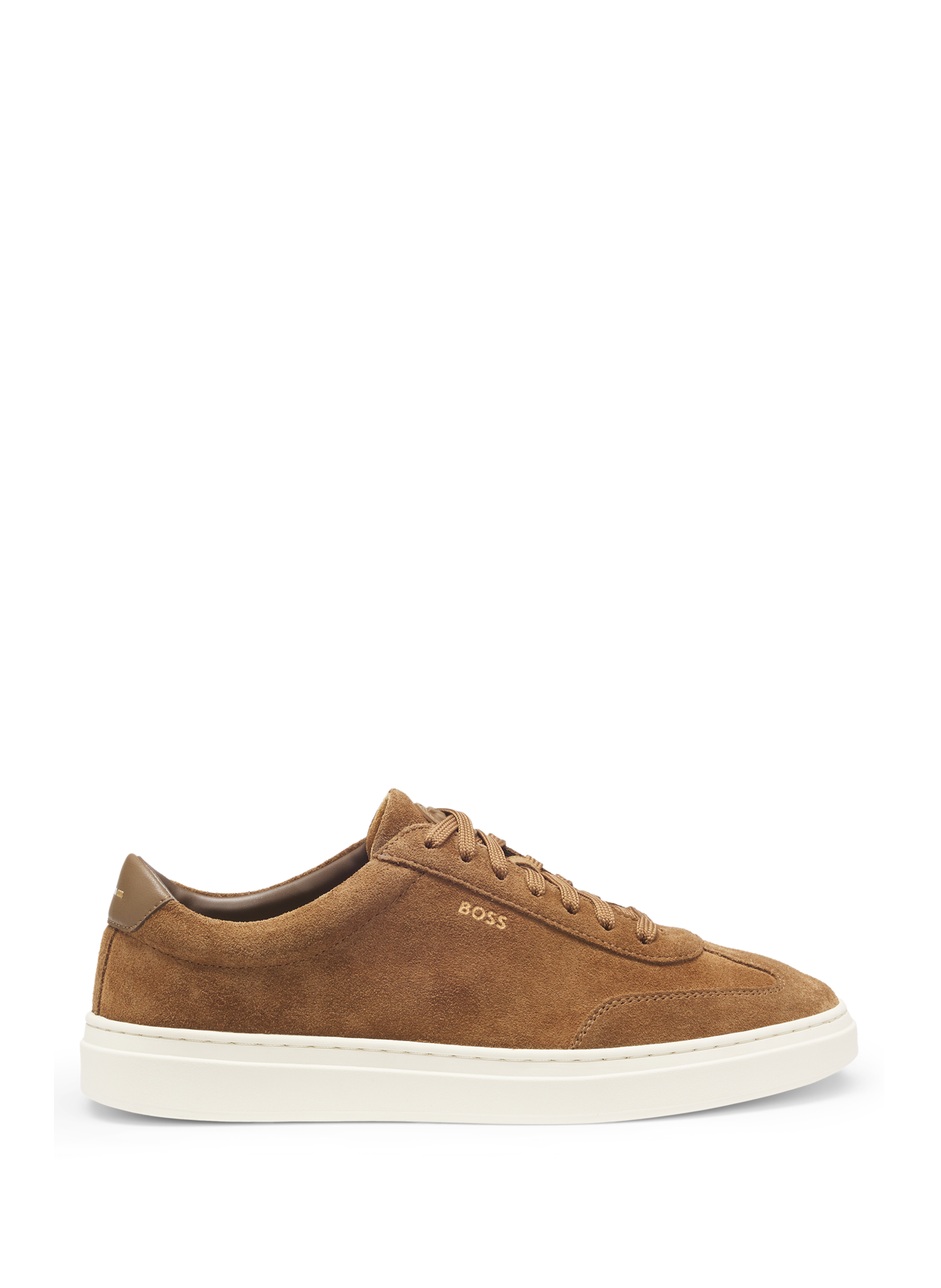 Low-top suede leather sneakers BOSS Brown