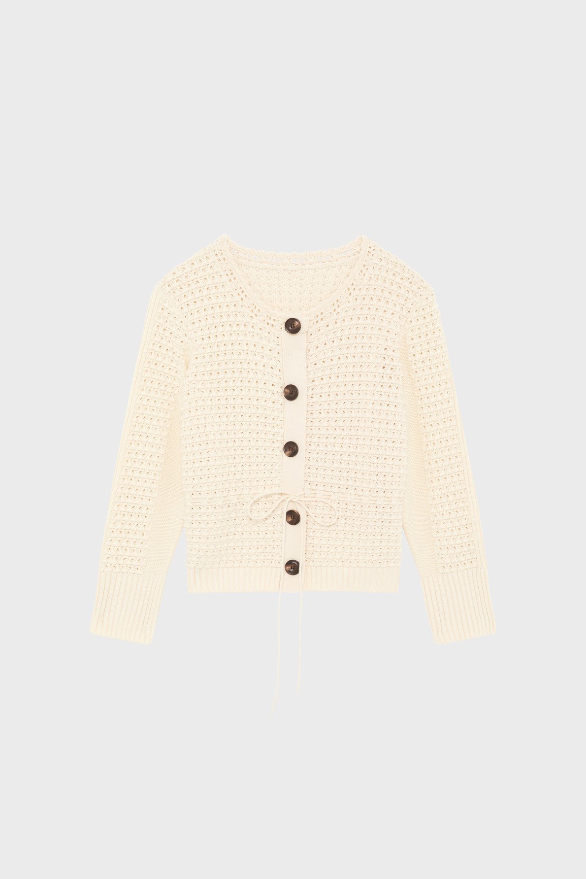Gilet en crochet à lacet - liliane PABLO Beige