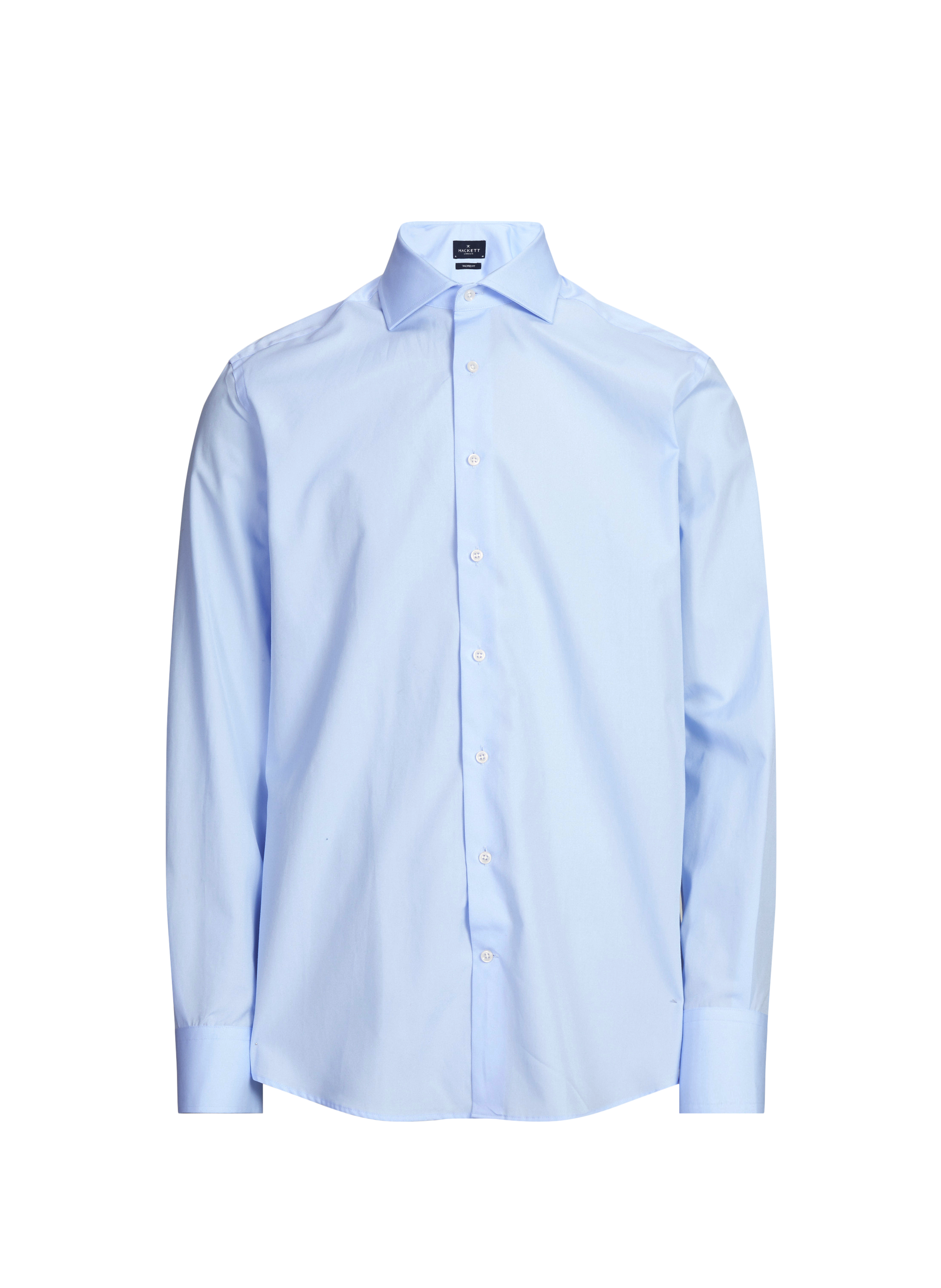 Chemise unie à col classique en coton HACKETT Bleu
