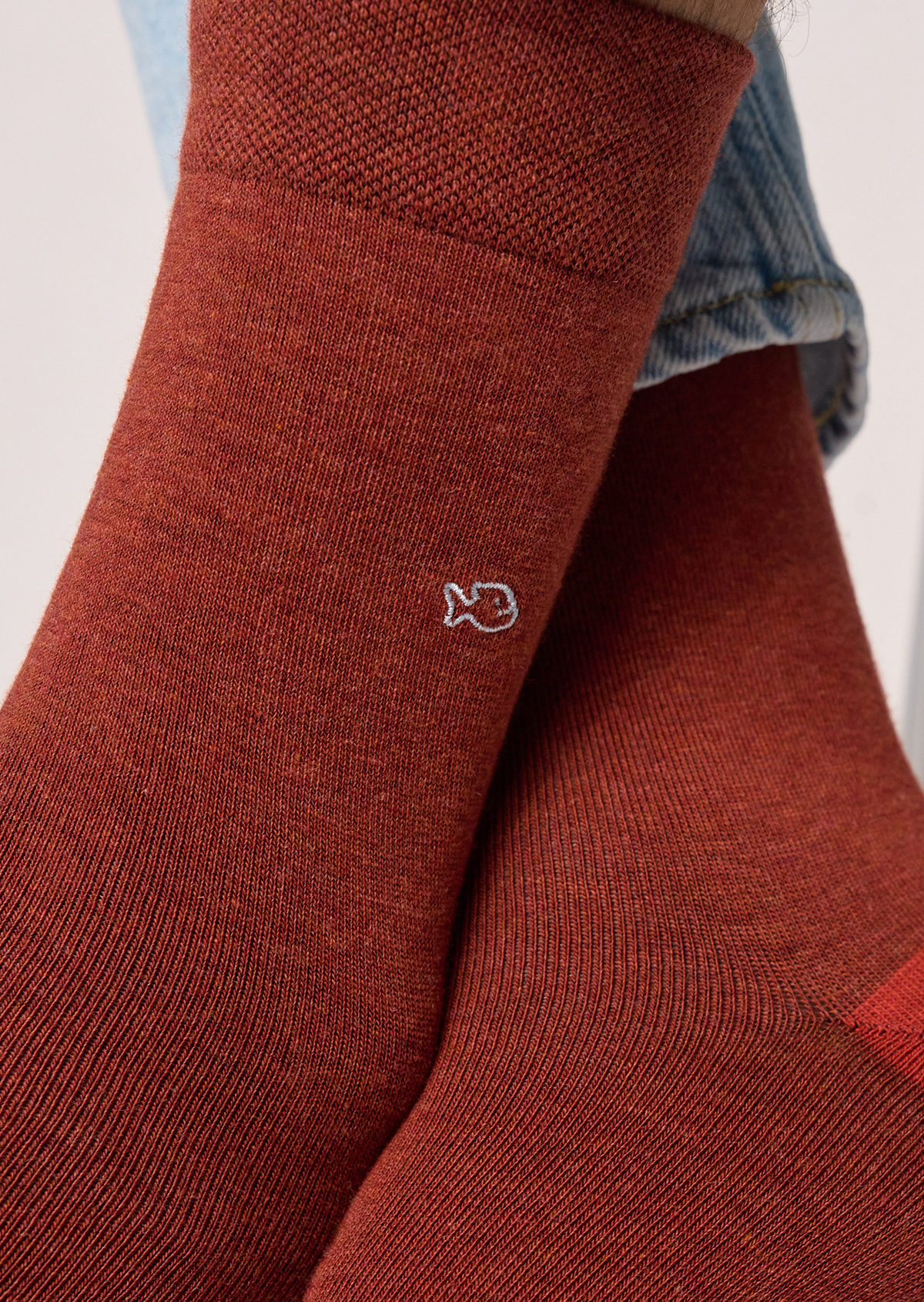 Chaussettes en coton peigné unies BILLYBELT Rouge