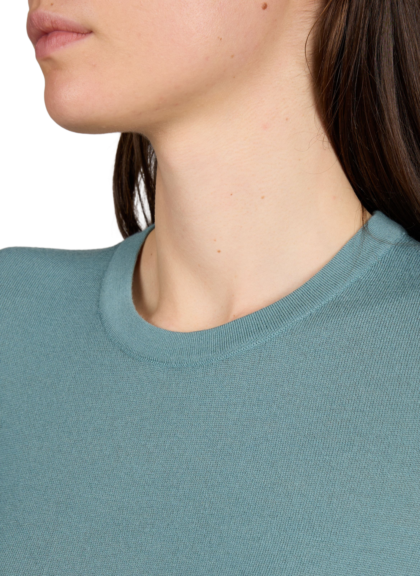 Pull col rond en laine mérinos AU PRINTEMPS PARIS Vert