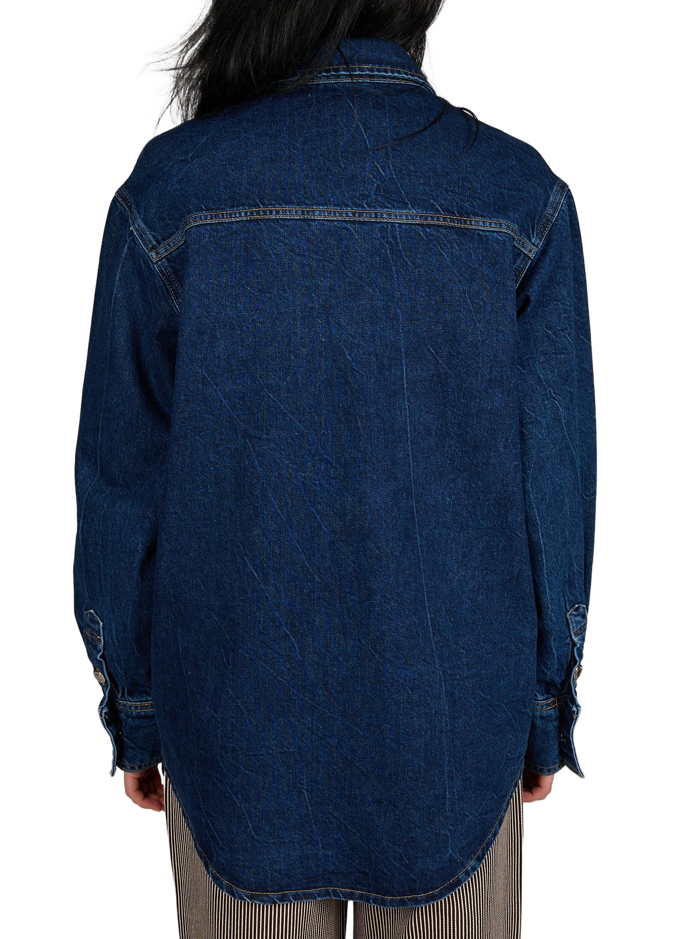 Veste denim col classique en coton TOPSHOP Bleu