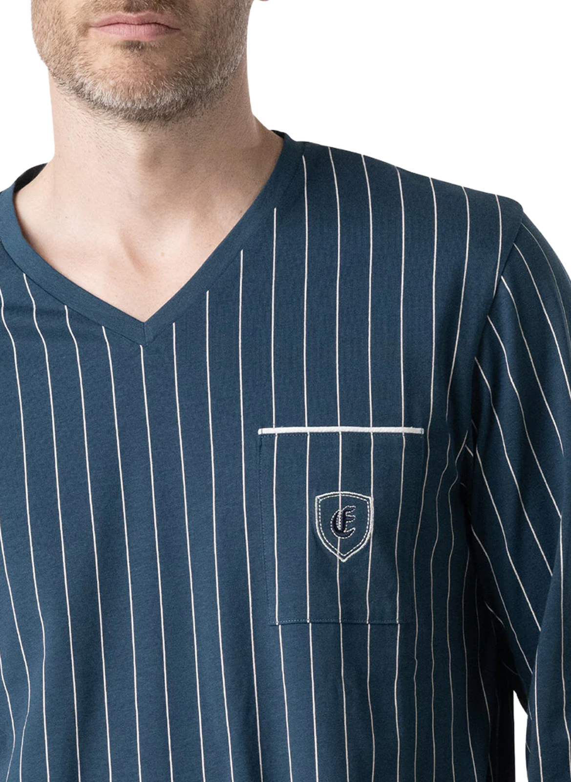 Cotton check pyjama set EMINENCE Blue
