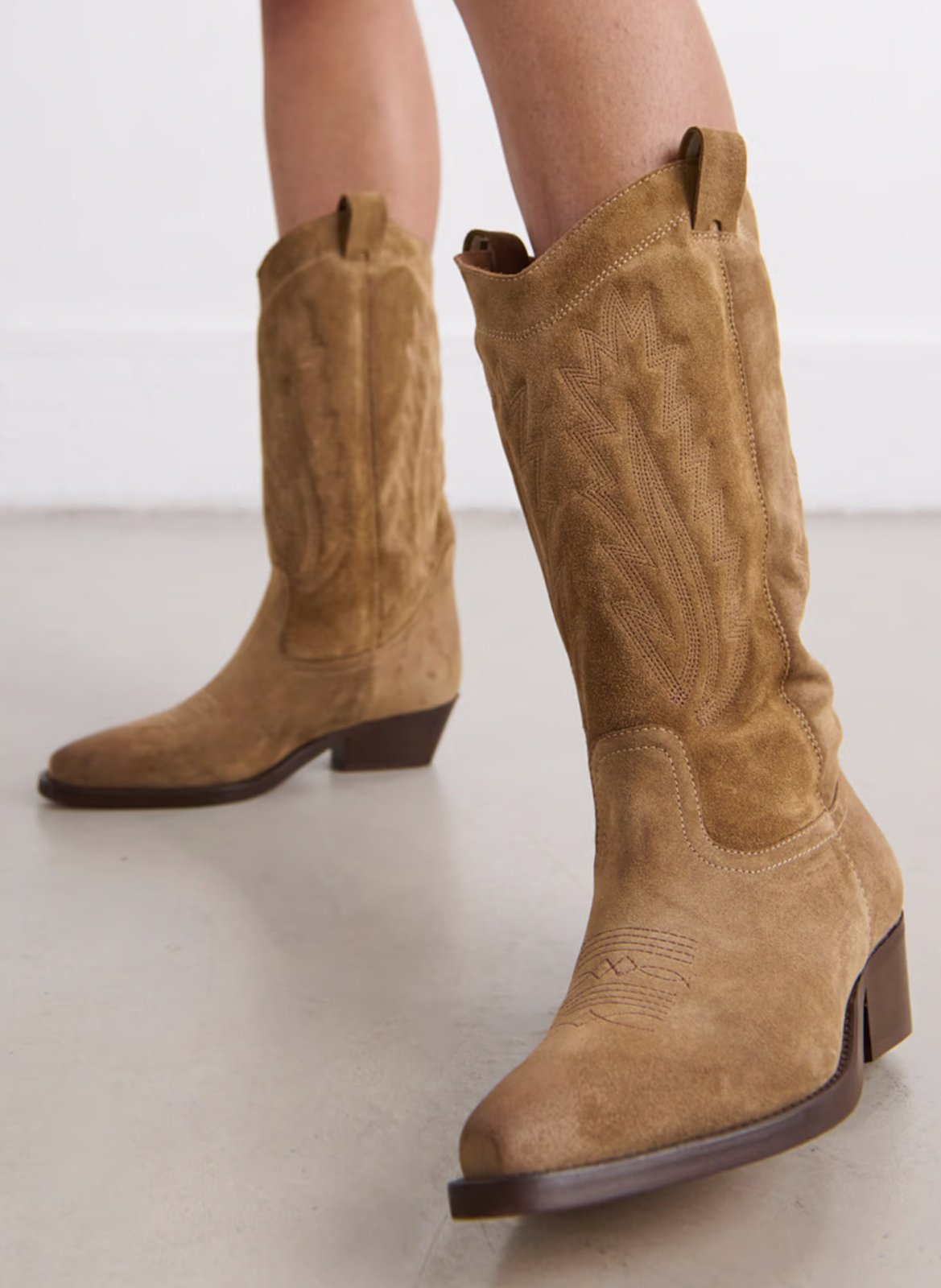 Santiags en cuir delea JONAK Beige