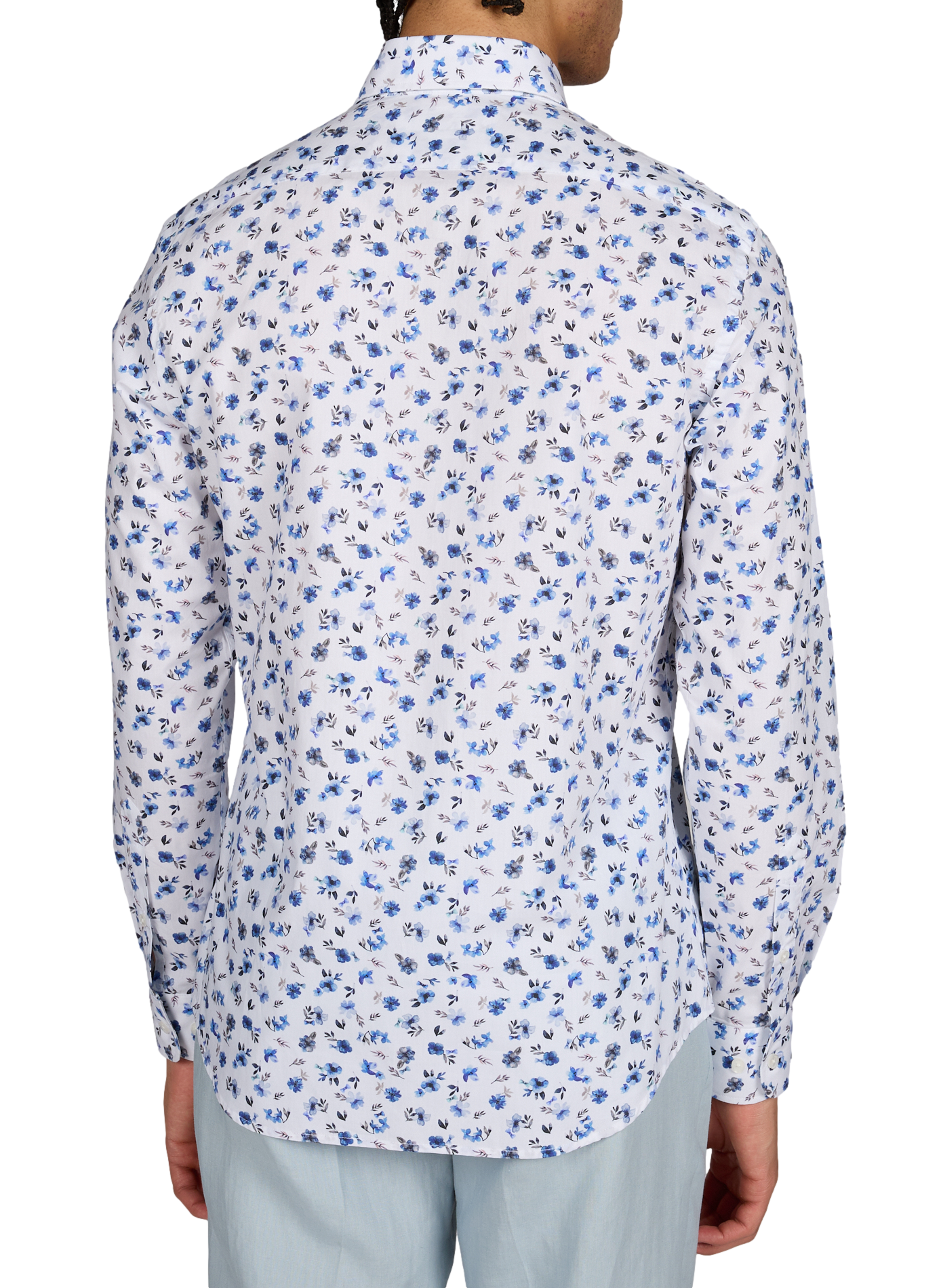 Chemise en popeline de coton imprimé floral  EDEN PARK Bleu