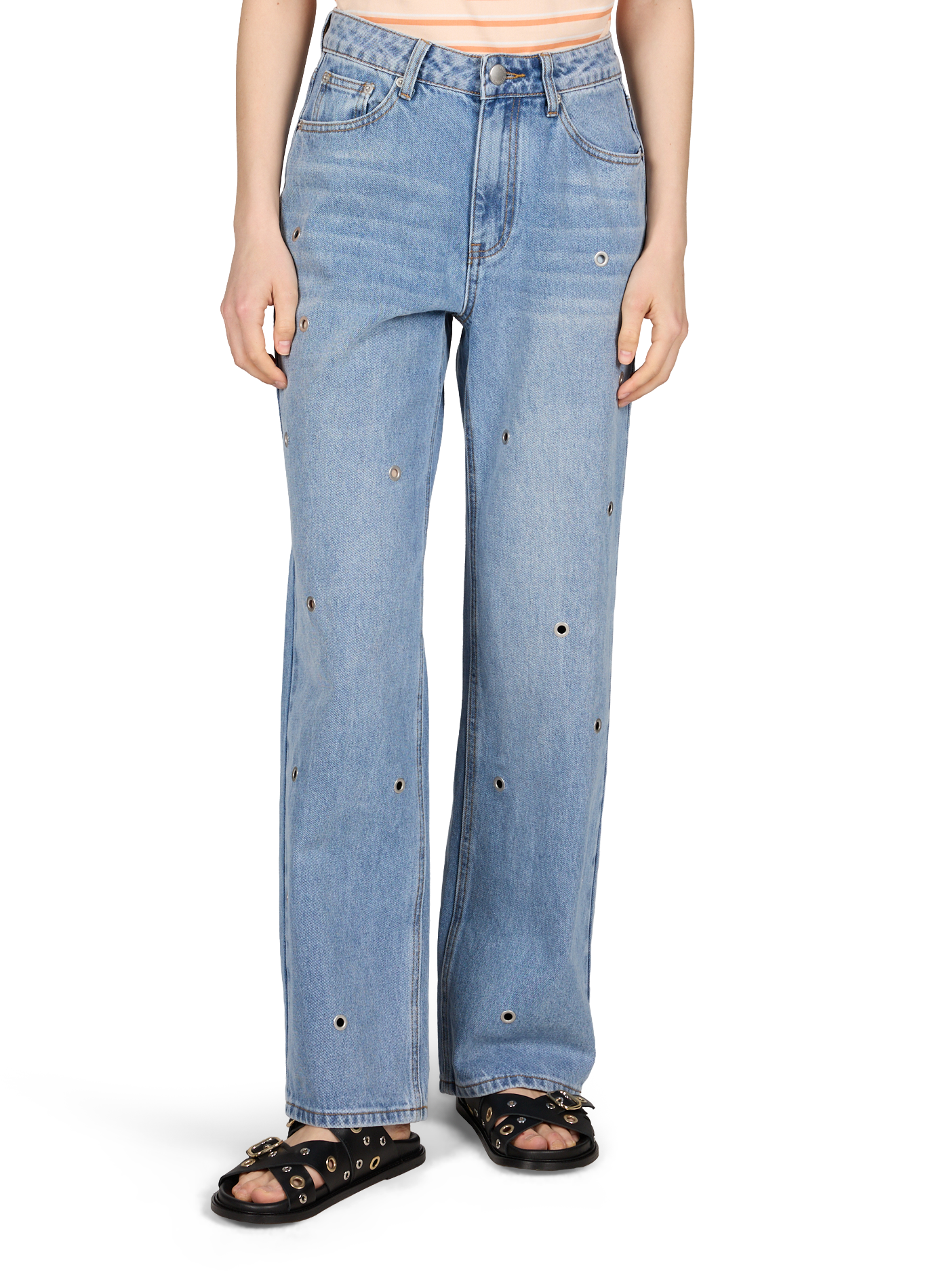 Perforated cotton Rayan jeans SUNCOO Blue