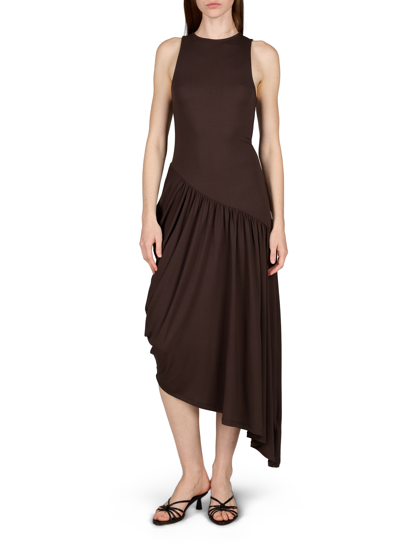 Robe longue moulante TOPSHOP Marron