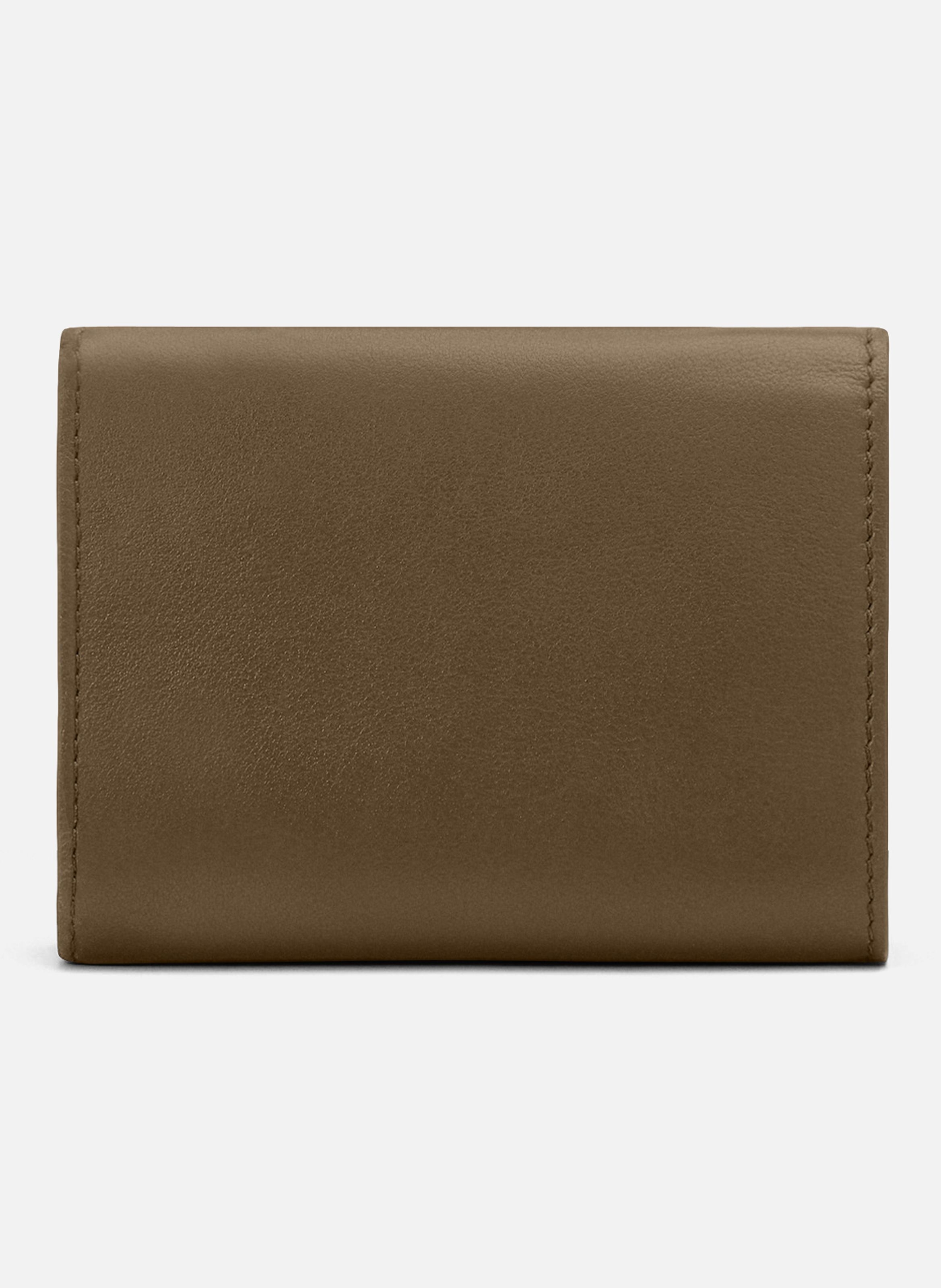 Portefeuille à triple volet unisexe en cuir de vachette ami de coeur AMI PARIS Marron