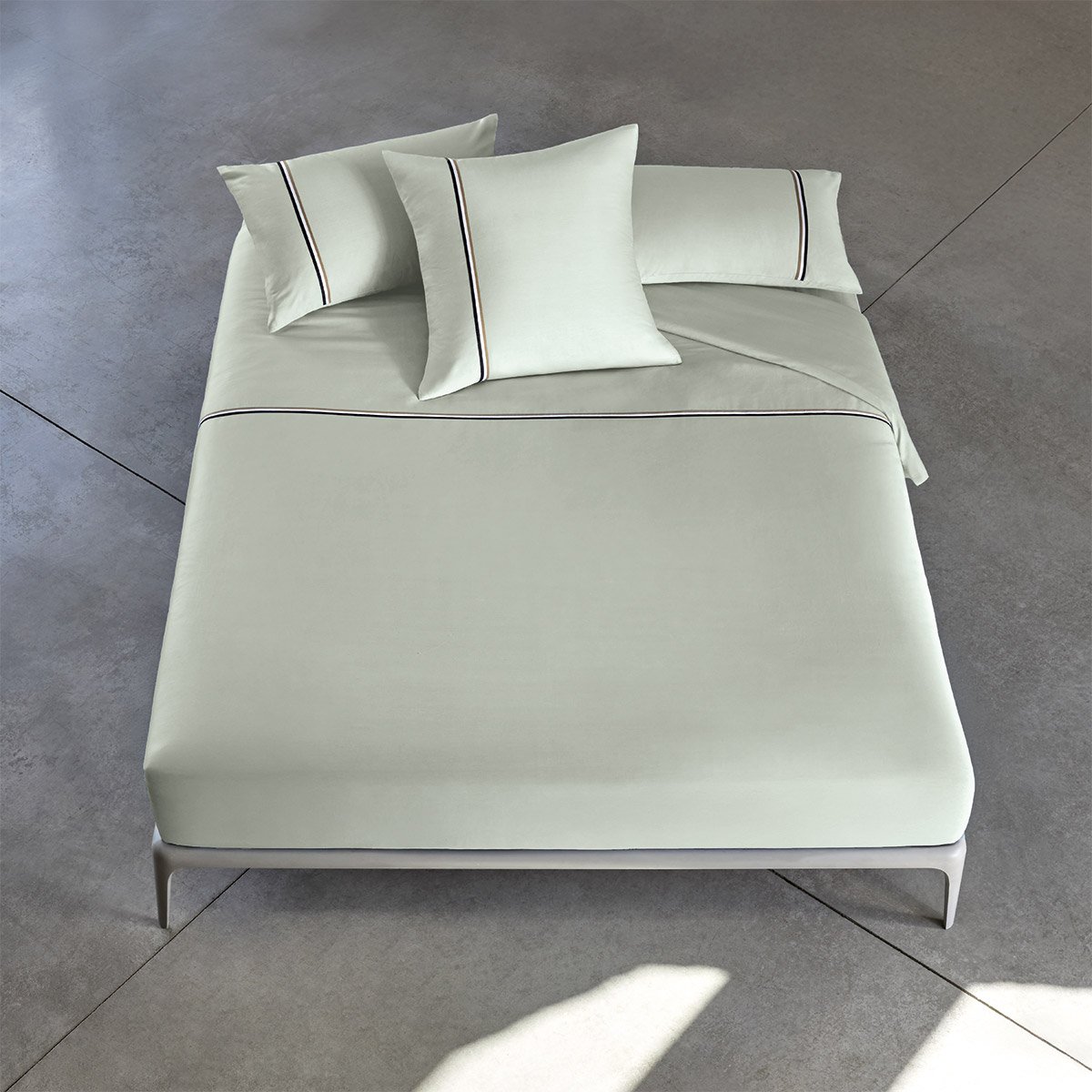 Housse de couette en satin de coton, b linea | Vert BOSS HOME Maison