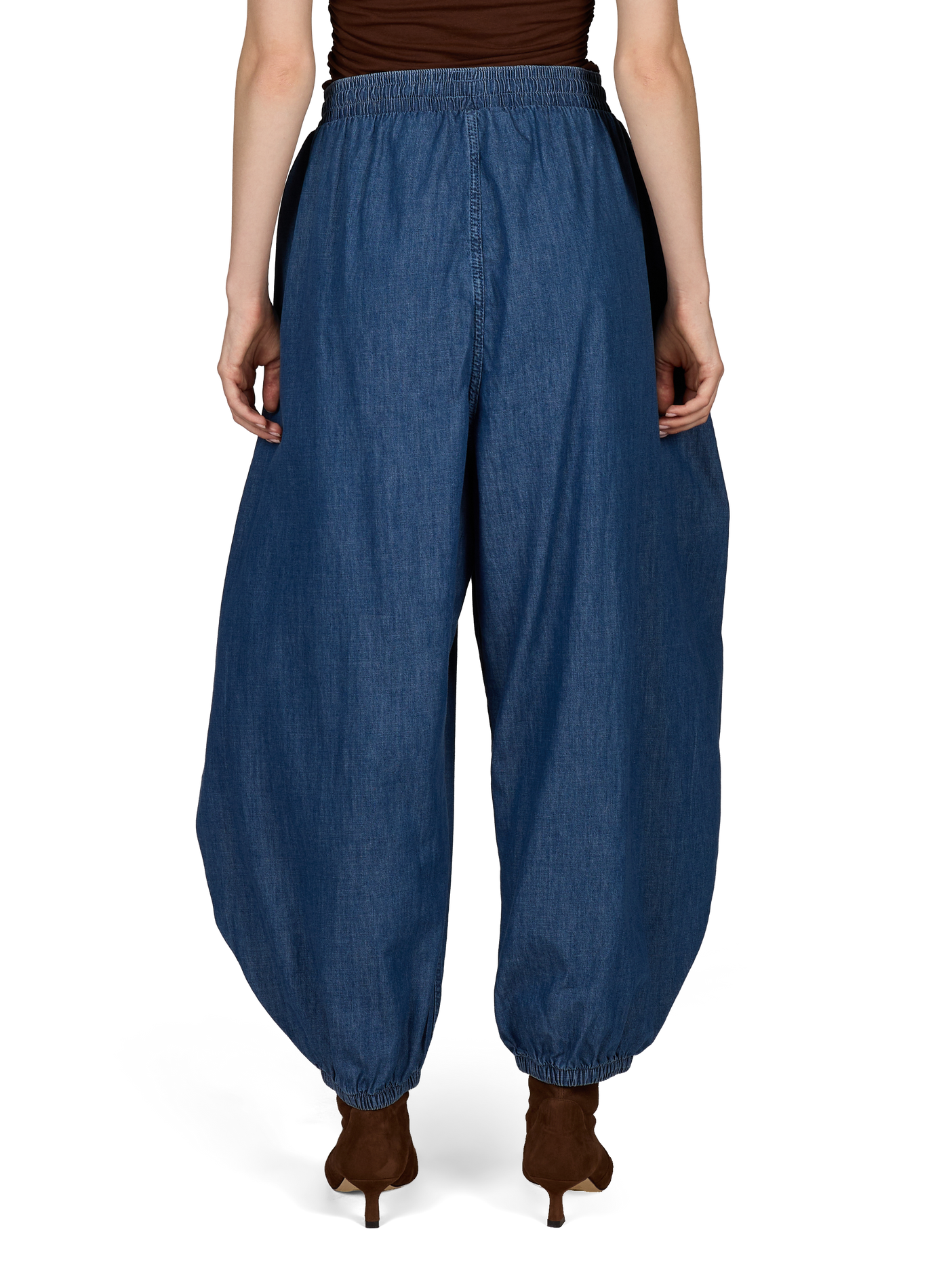 Pantalon boule en coton TOPSHOP Bleu
