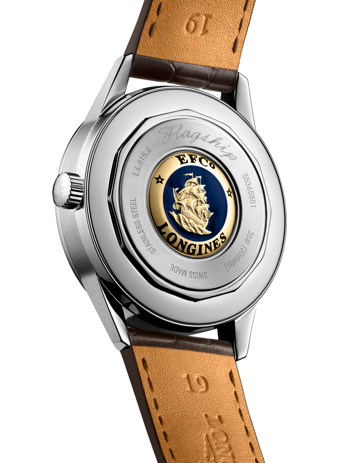 Montre automatique Flagship Heritage en cuir LONGINES Beige