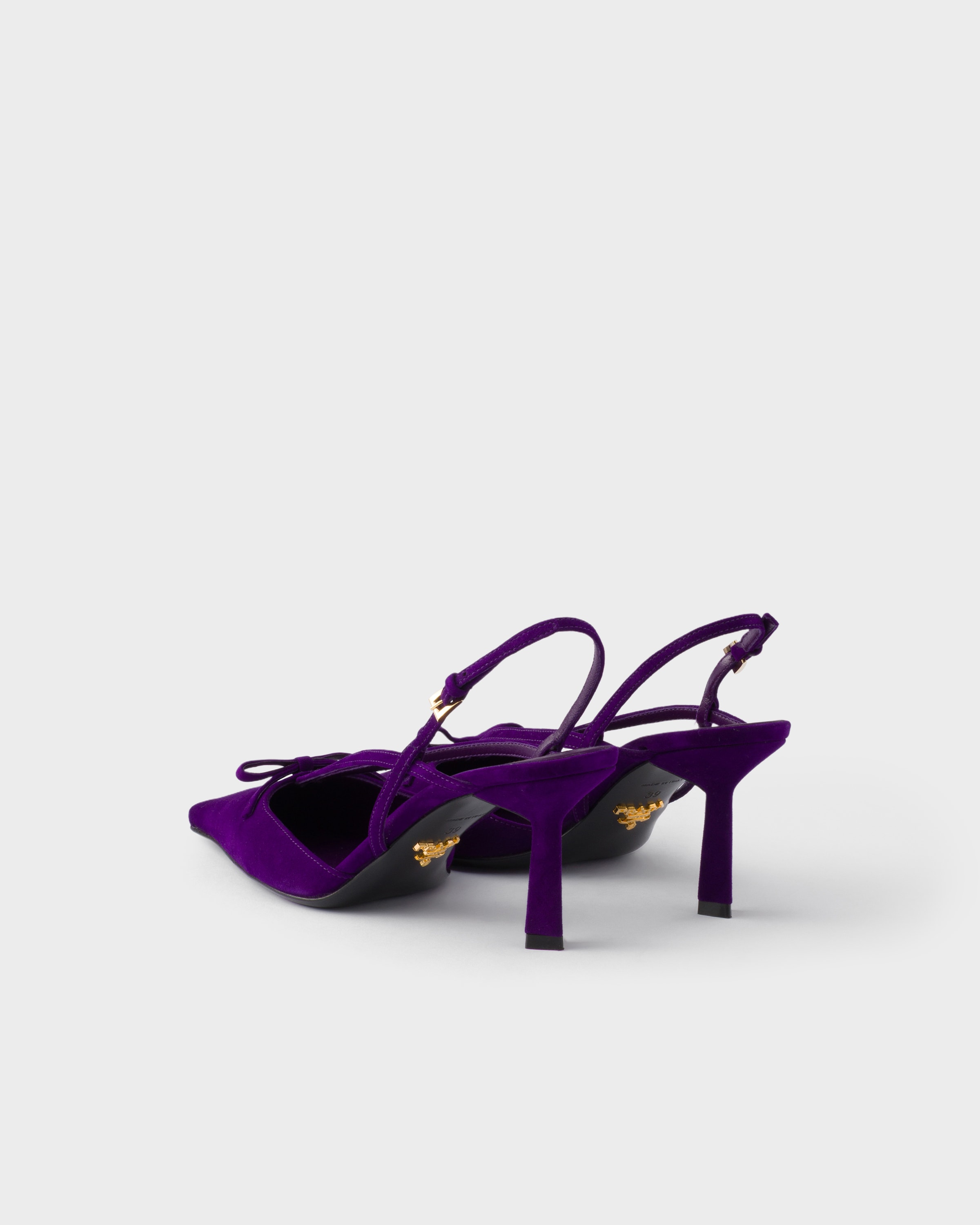 Escarpins à bride arrière en veau velours PRADA Violet