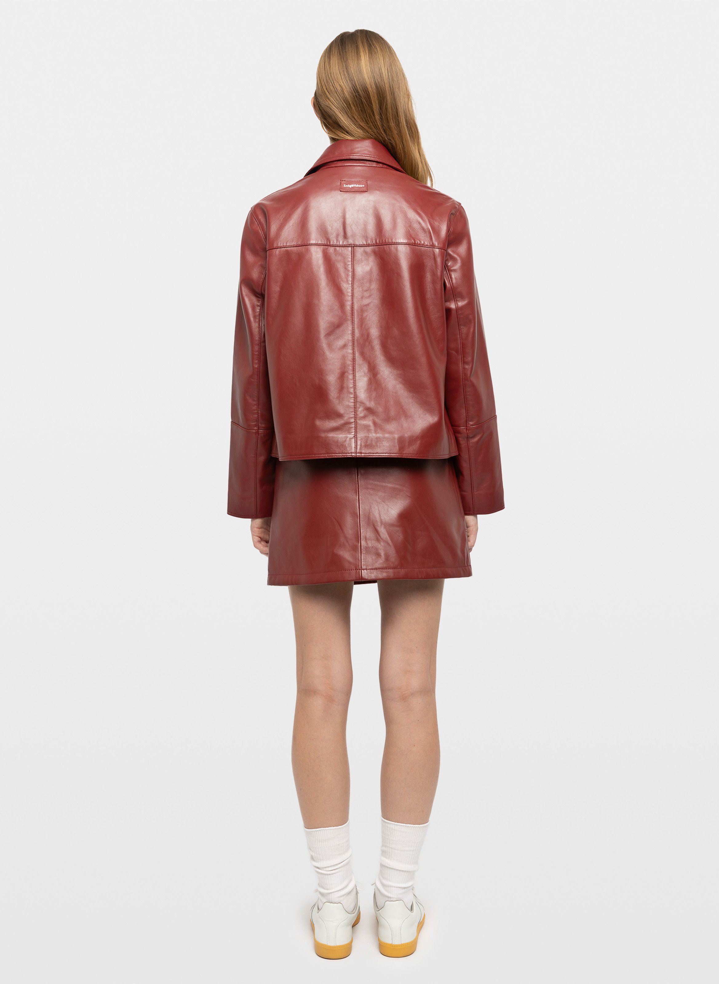 Rechte leren jas Lessa ZADIG&VOLTAIRE Rood