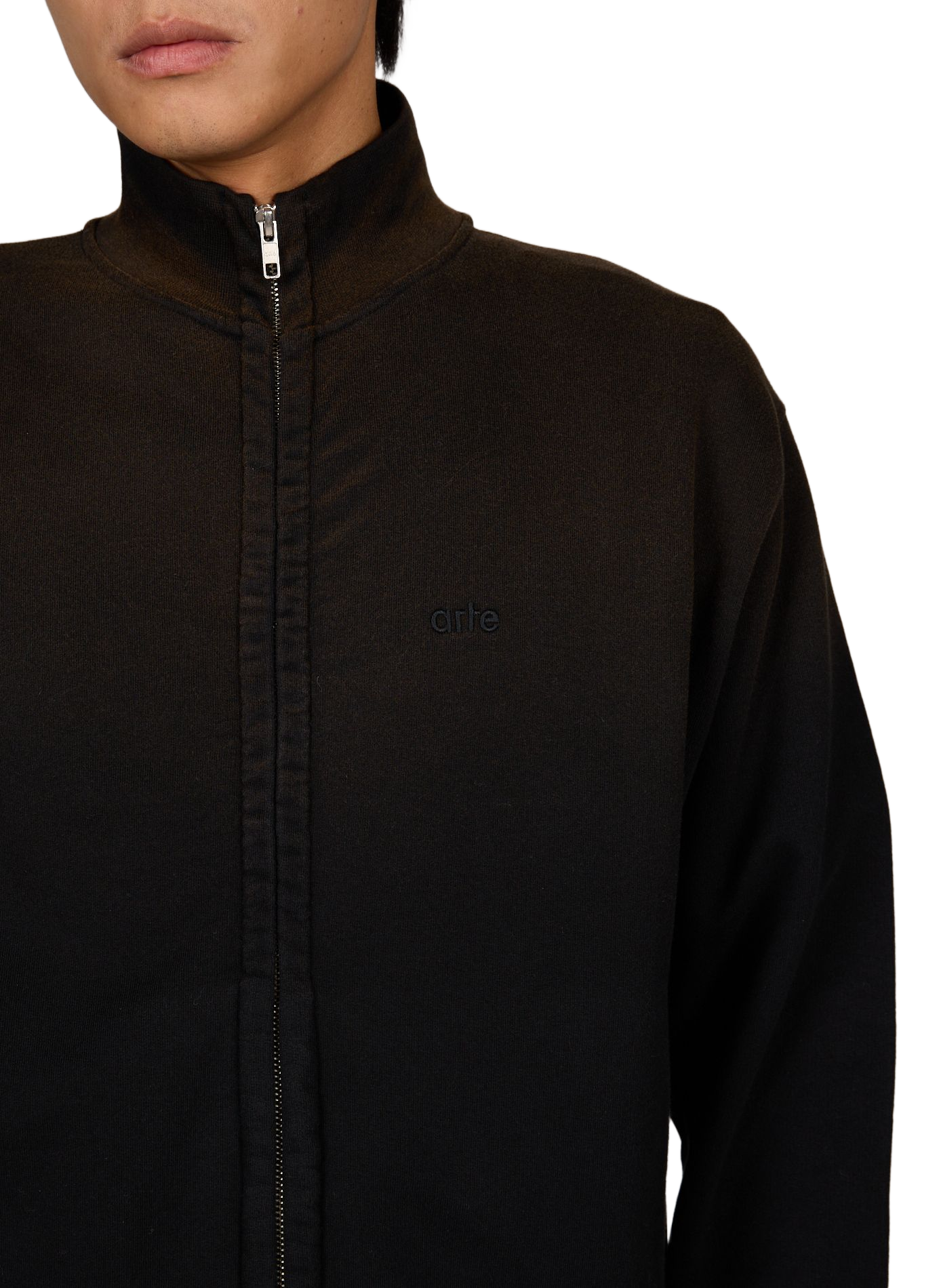 Oversized zip-up cotton sweatshirt ARTE ANTWERP Black