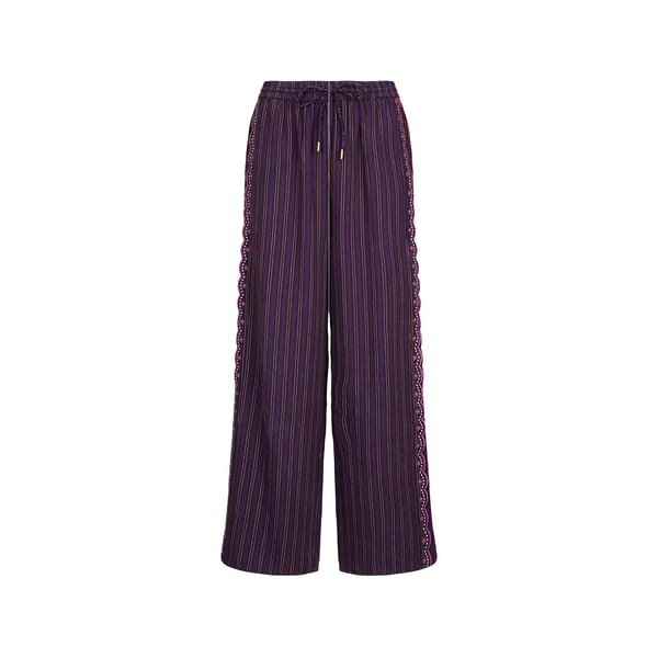Pantalon large taille haute rayé Pantalon large taille haute rayé