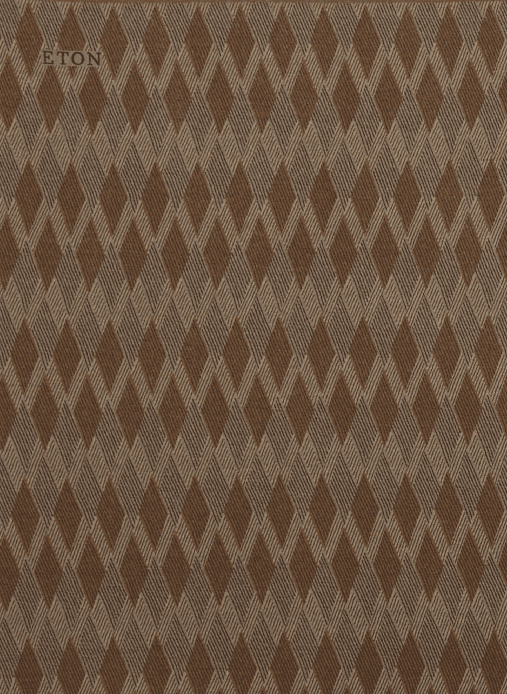 Printed wool clutch ETON Brown