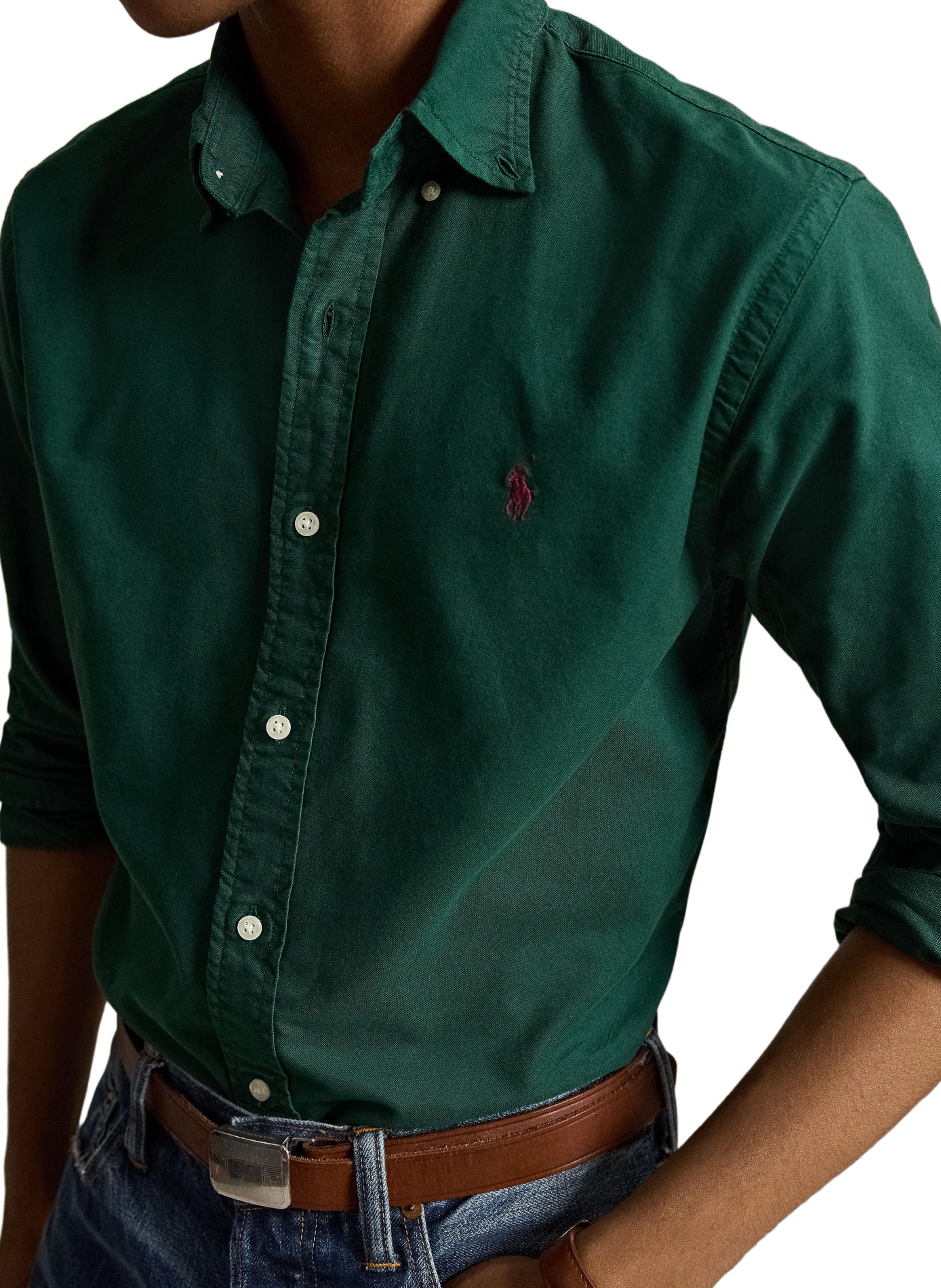 Long-sleeved cotton shirt | Green POLO RALPH LAUREN Men