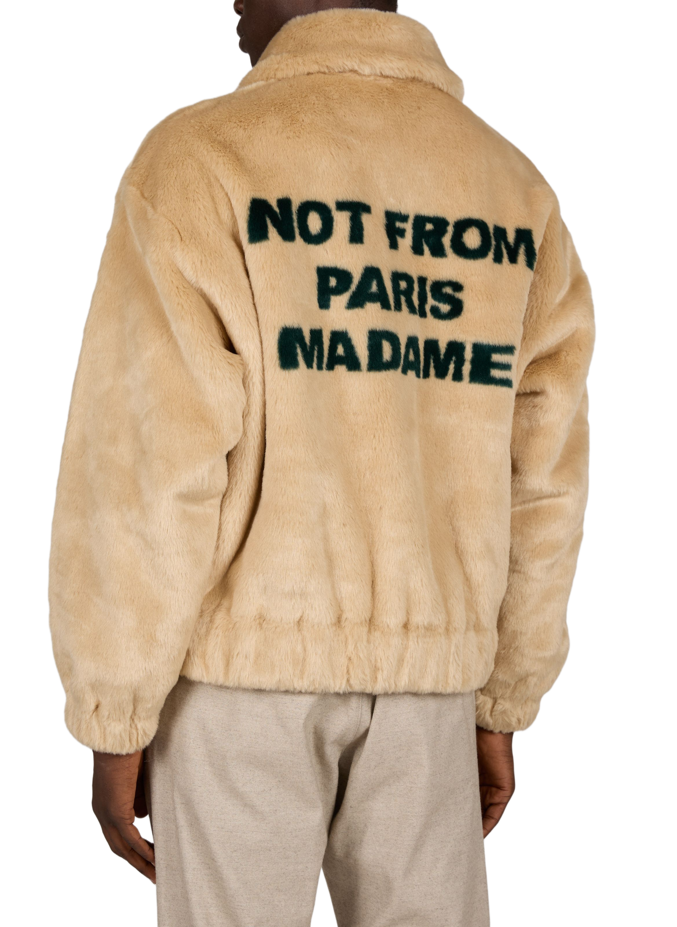 Straight coat with classic faux fur collar DROLE DE MONSIEUR Beige