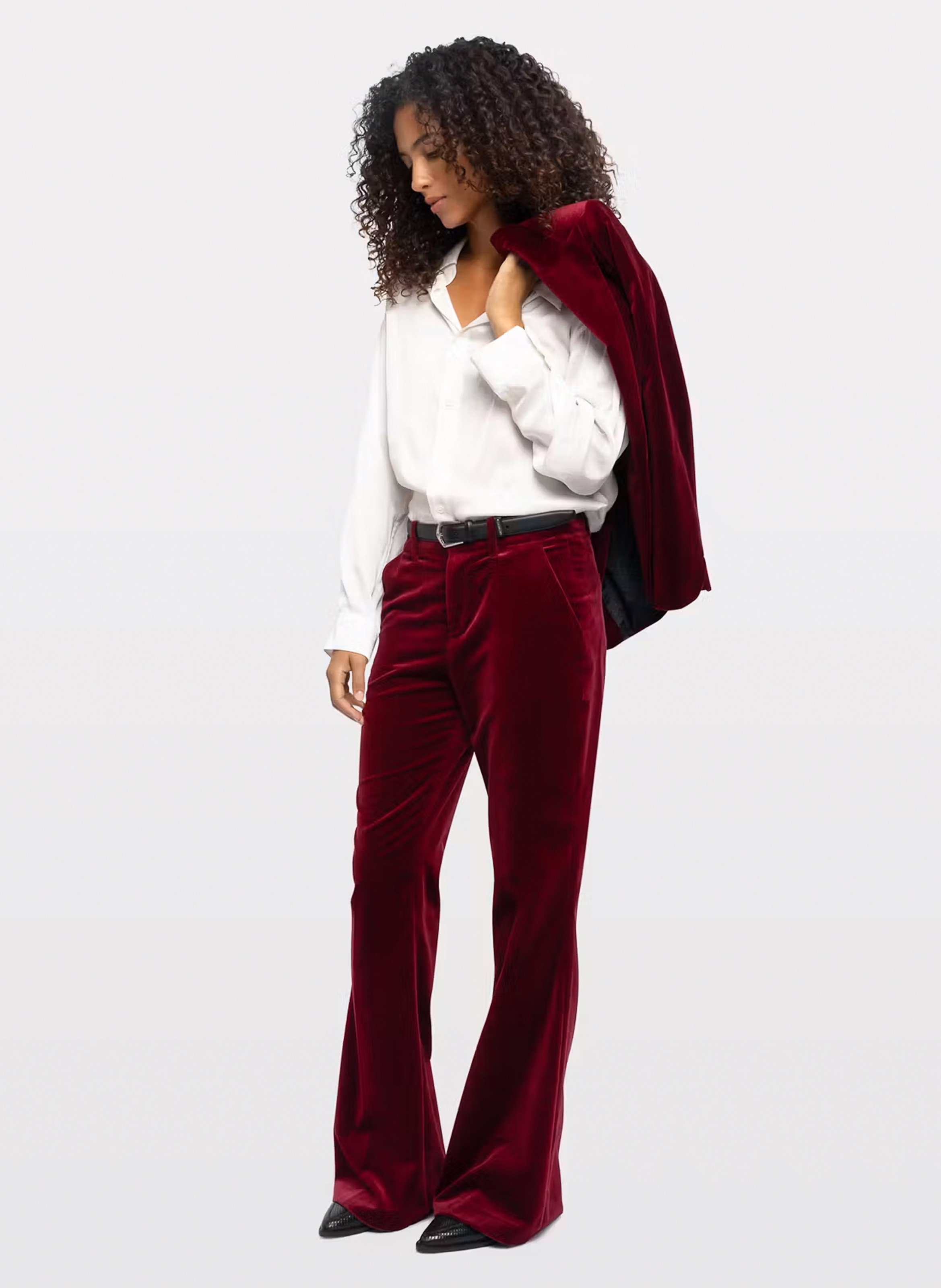 Pantalon boot-cut en coton prevy ZADIG&VOLTAIRE Rouge