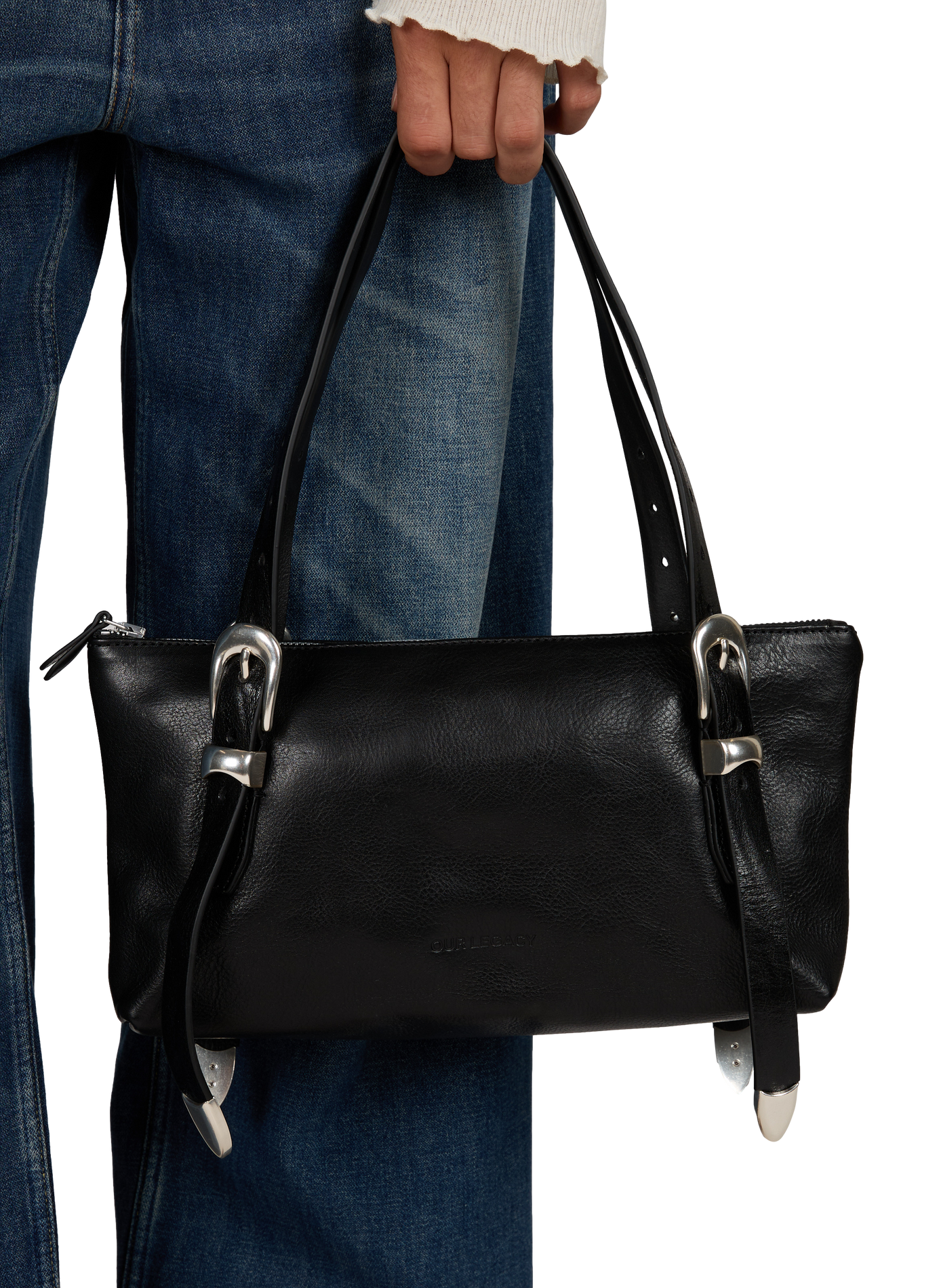 Leather shoulder bag OUR LEGACY Black