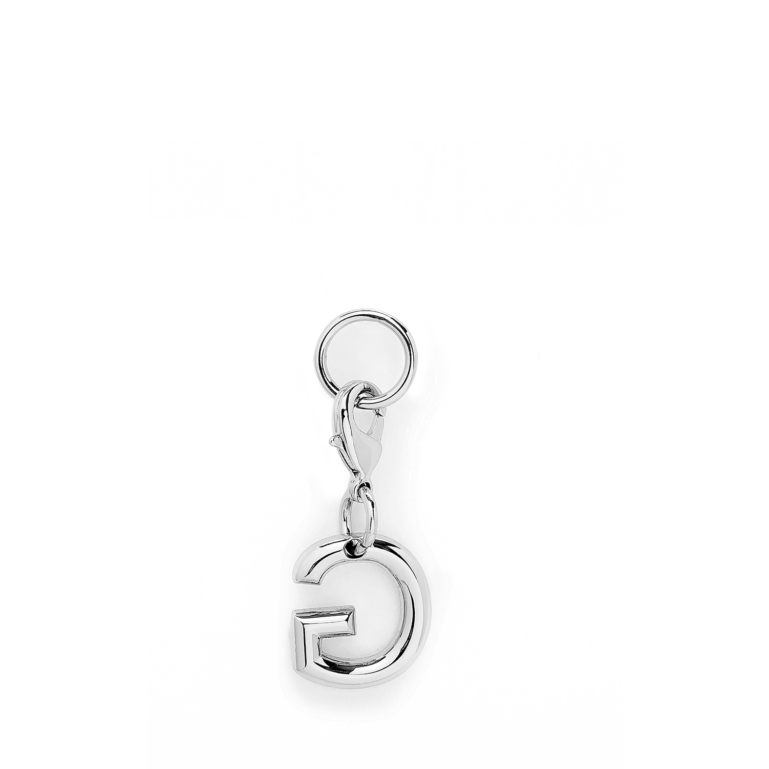 Verzilverde metalen bedel in de vorm van de letter G van Lancel. LANCEL Zilver