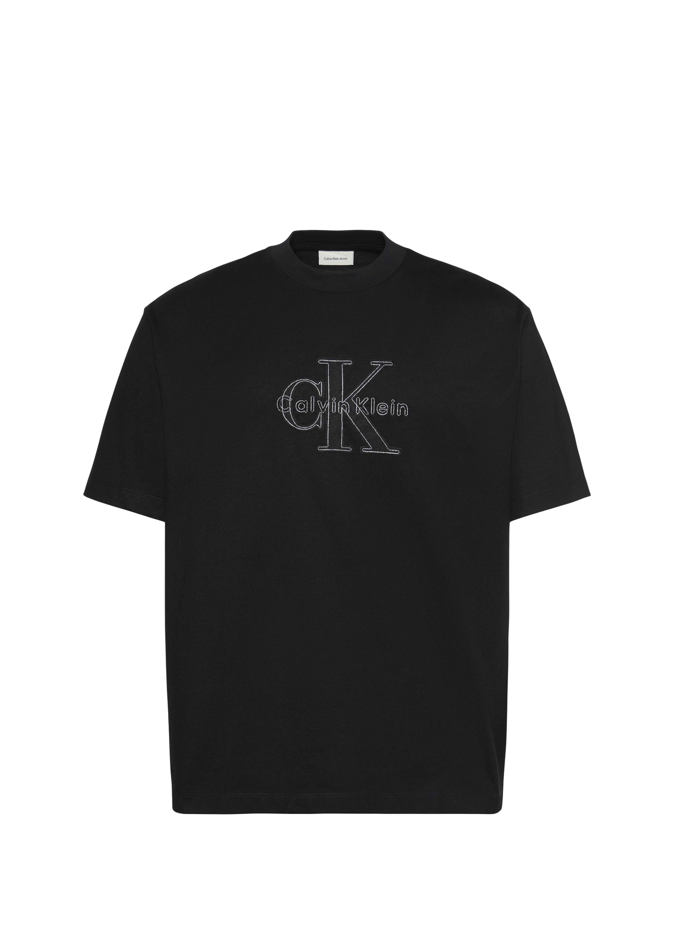 Straight round neck cotton T-shirt CALVIN KLEIN Black
