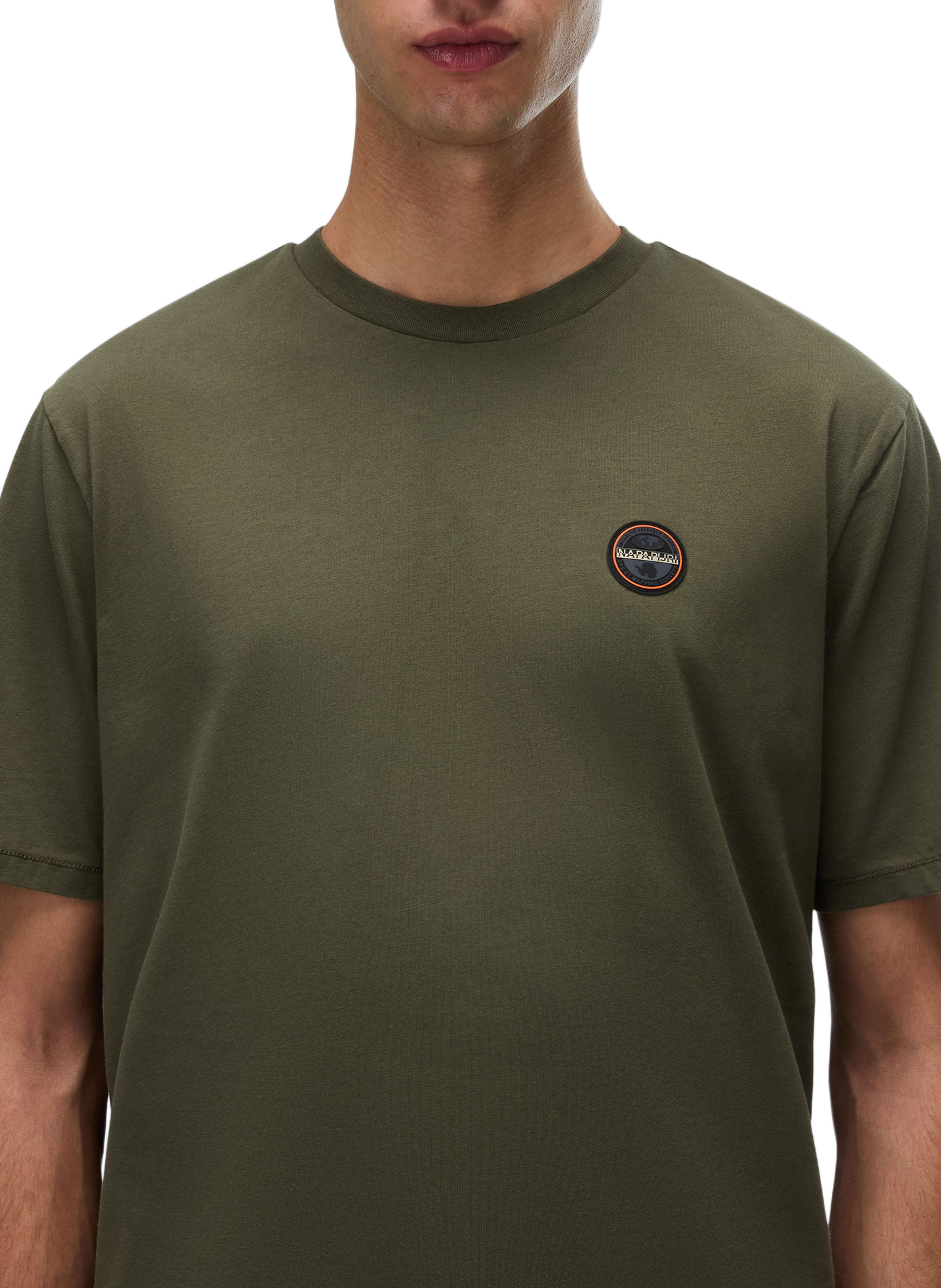 Logo cotton T-shirt NAPAPIJRI Khaki