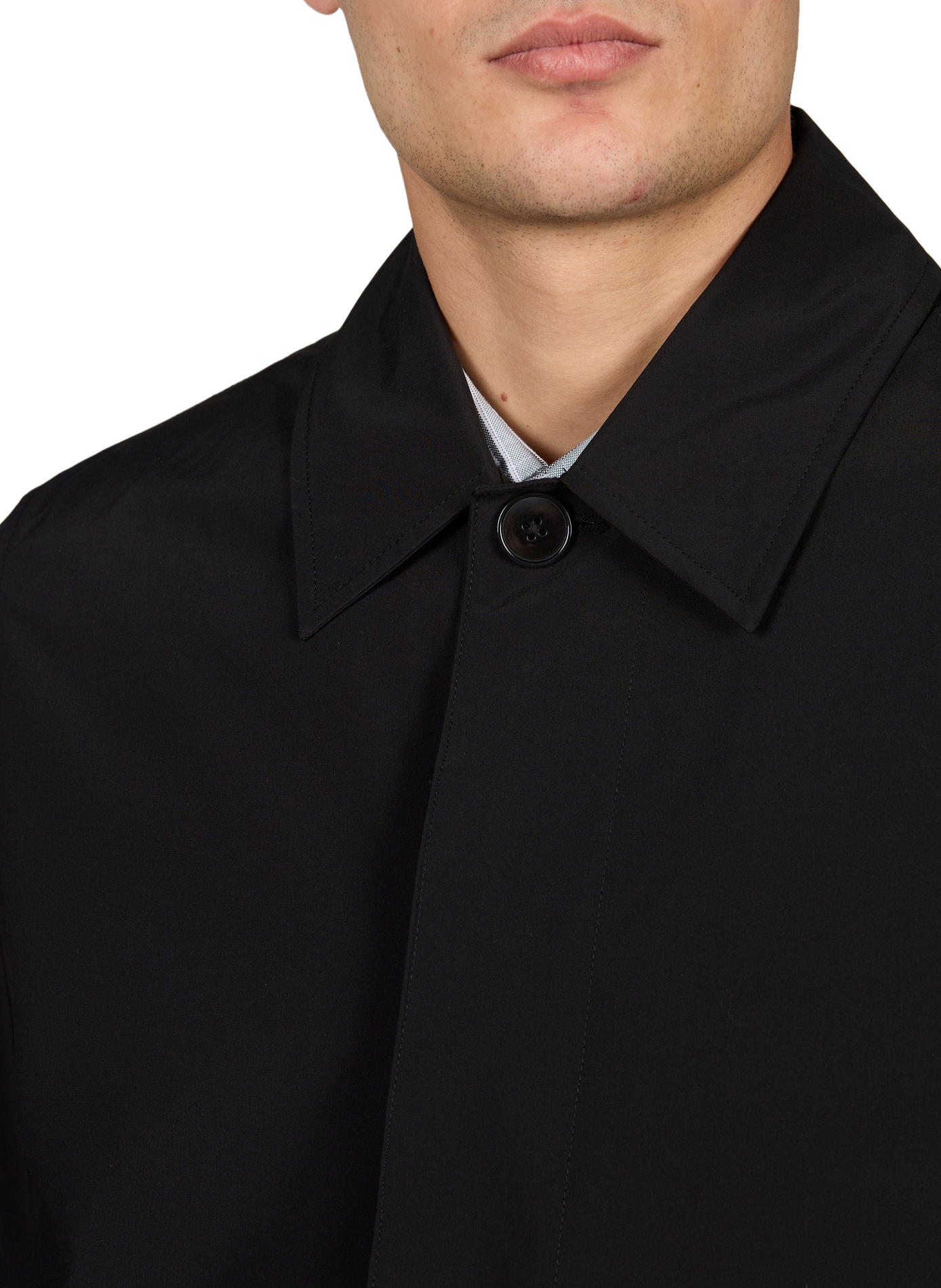 Short straight parka with classic collar SAMSOE SAMSOE Black