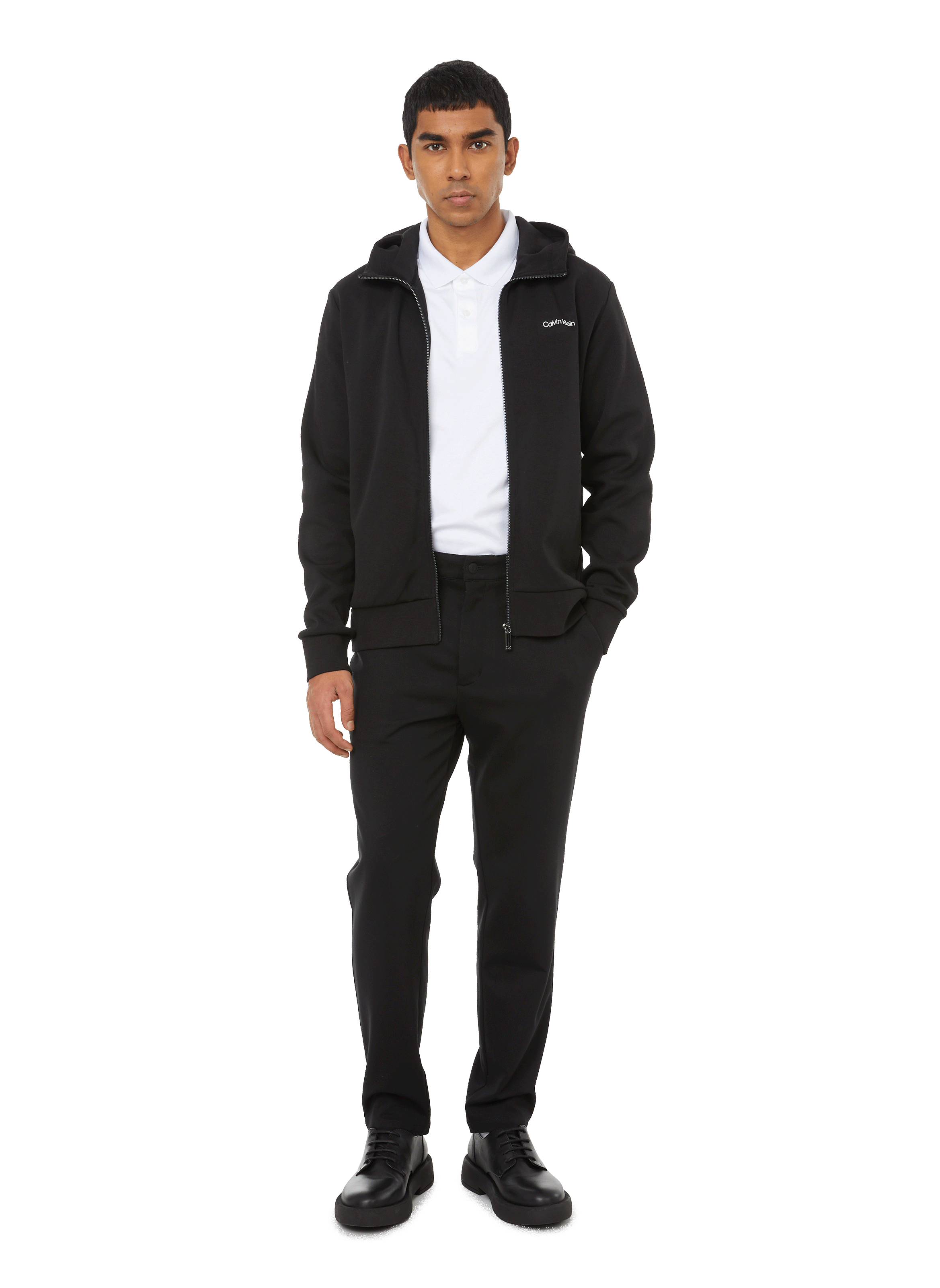 HOODIE ZIPPÉE EN COTON ET POLYESTER RECYCLÉ CALVIN KLEIN pour HOMME