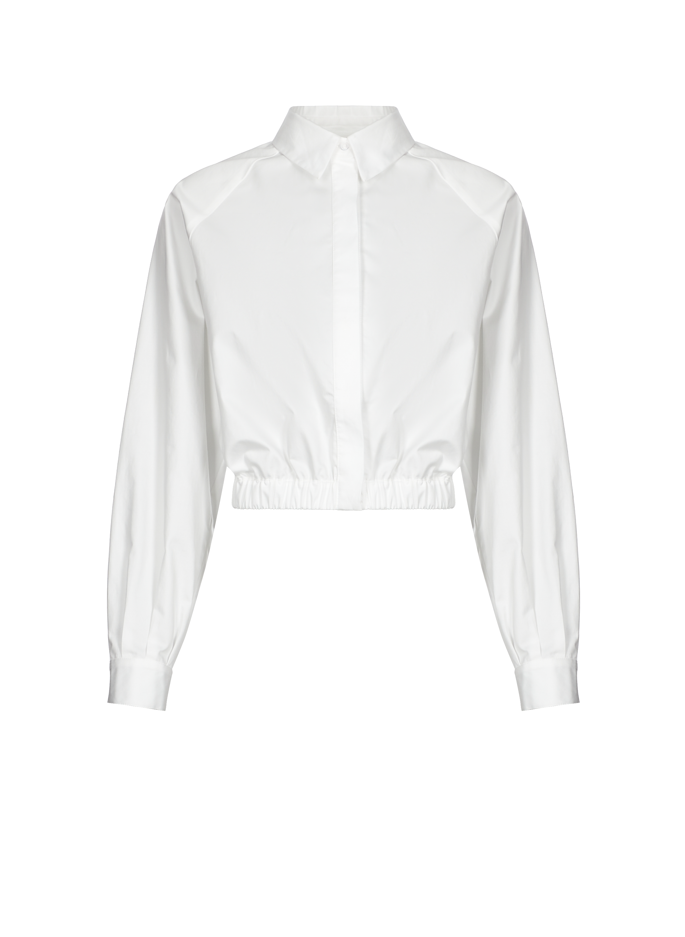 Cropped cotton shirt SAISON 1865 White