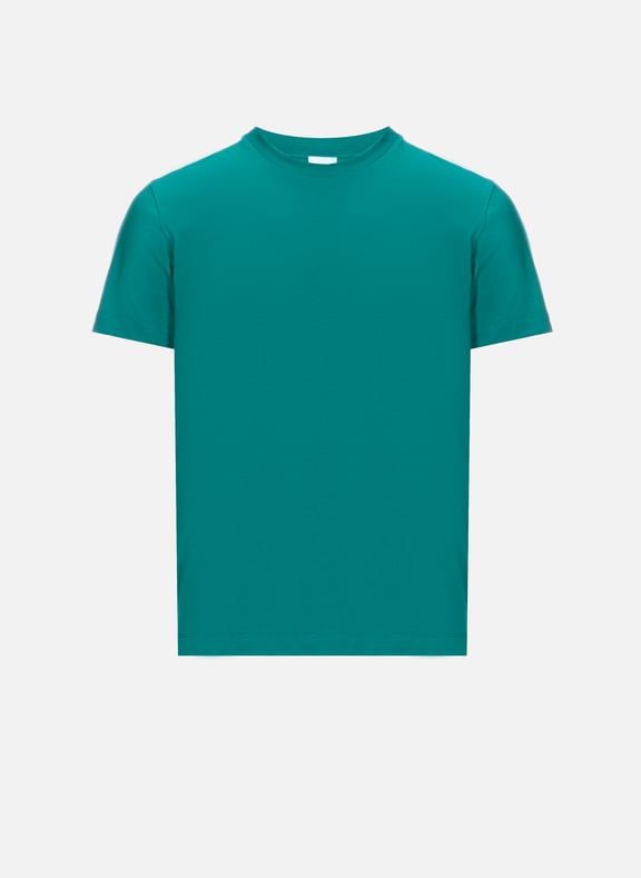 Organic cotton round-neck T-shirt Green by AU PRINTEMPS PARIS AU PRINTEMPS PARIS Organic cotton round-neck T-shirt Green