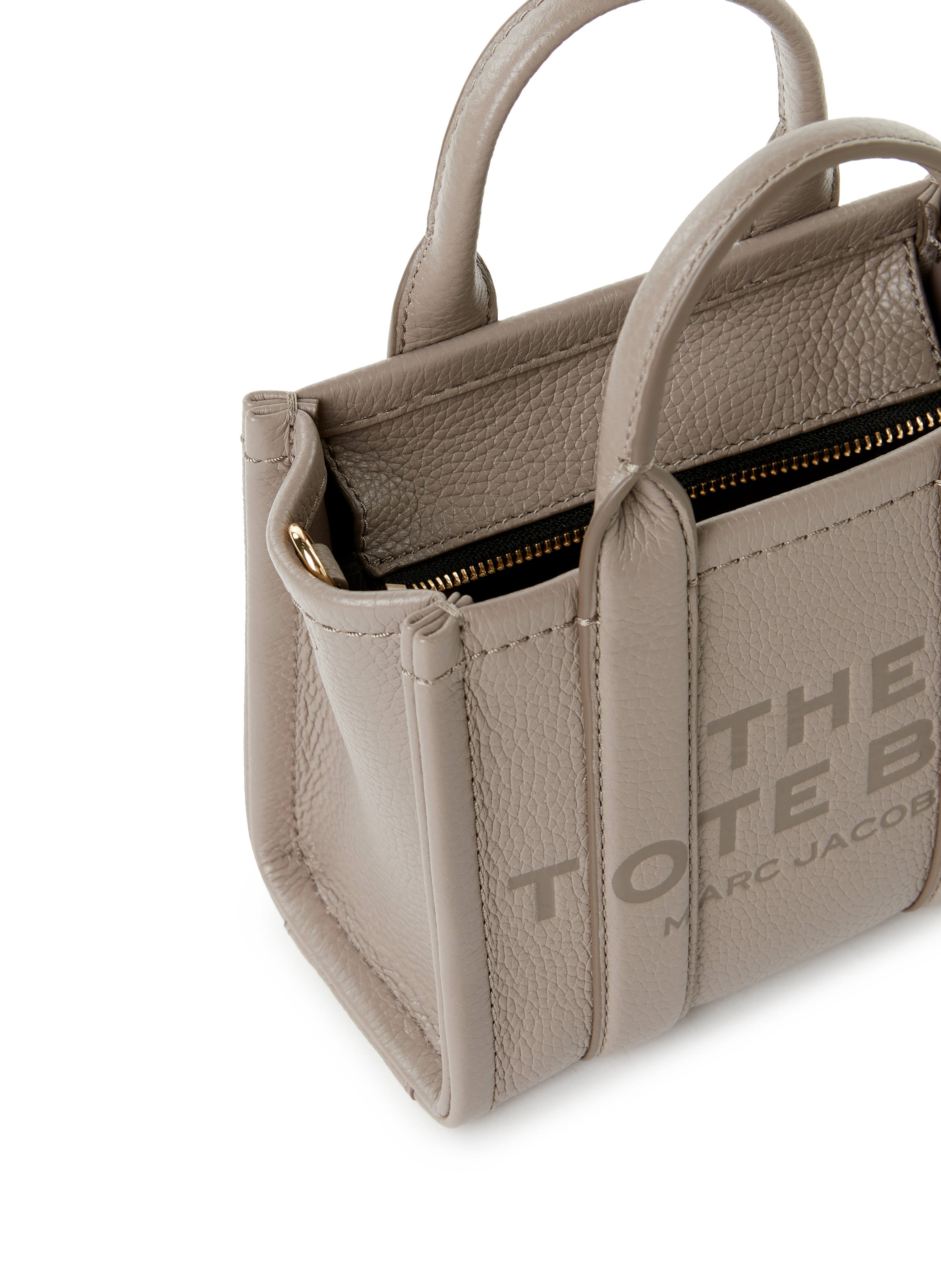 Sac cabas The Leather Micro Tote Bag MARC JACOBS Gris