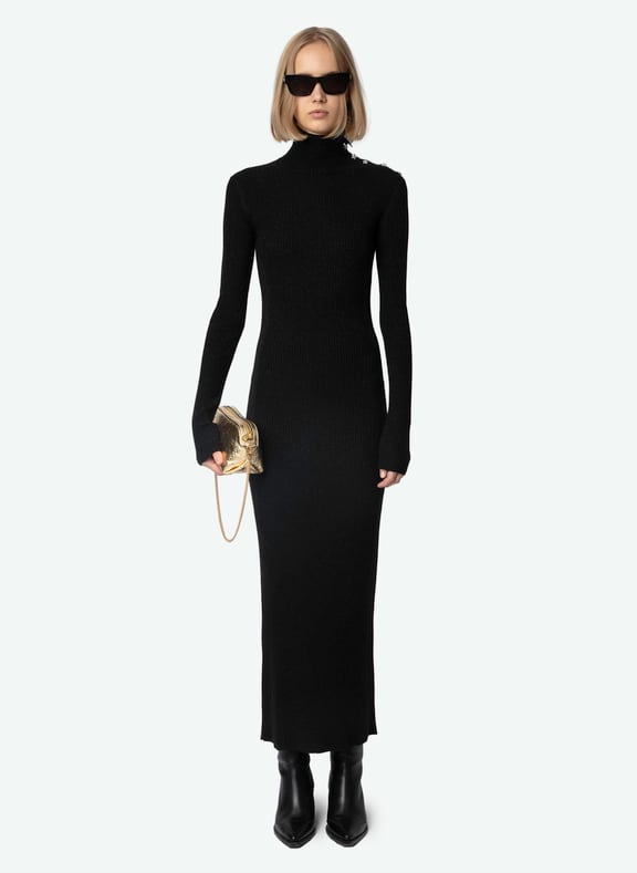 Robe longue dos nu en laine mélangée mireille Noir by ZADIG&VOLTAIRE ZADIG&VOLTAIRE Robe longue dos nu en laine mélangée mireille Noir