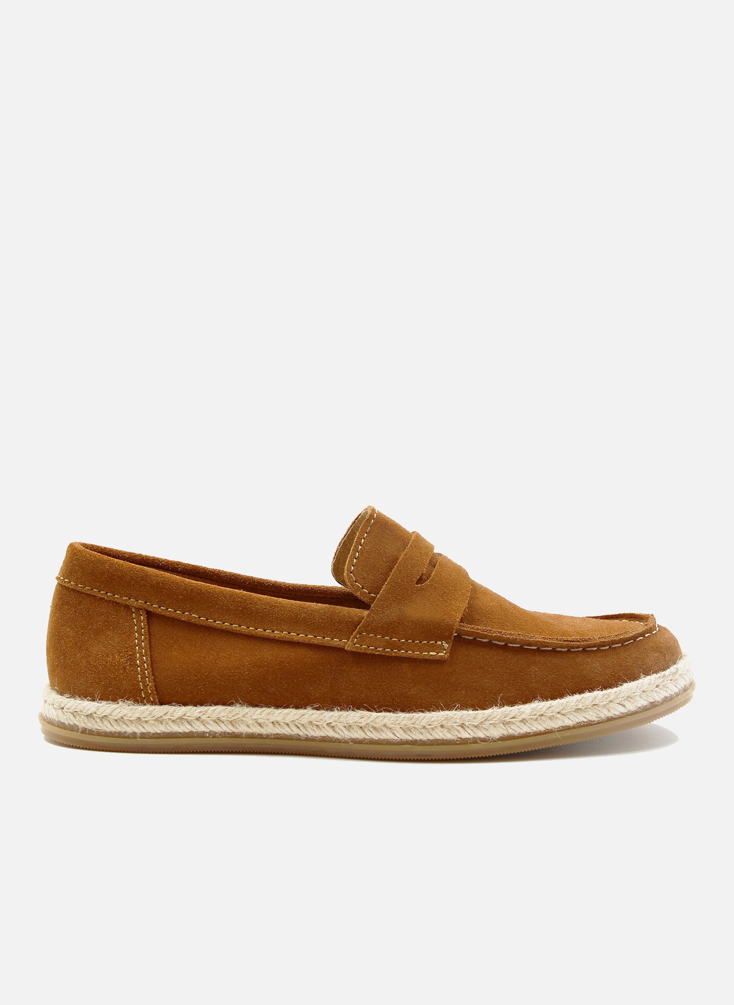 Mocassins espadrille cuir daim JULES & JENN Marron