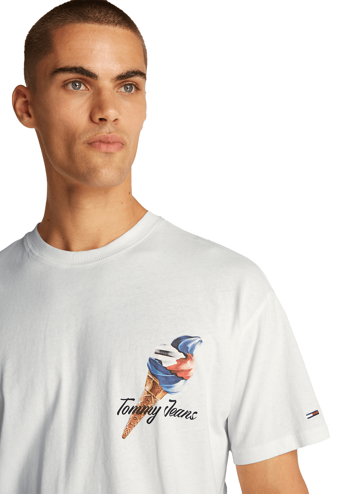 Biker-style cotton t-shirt TOMMY HILFIGER White