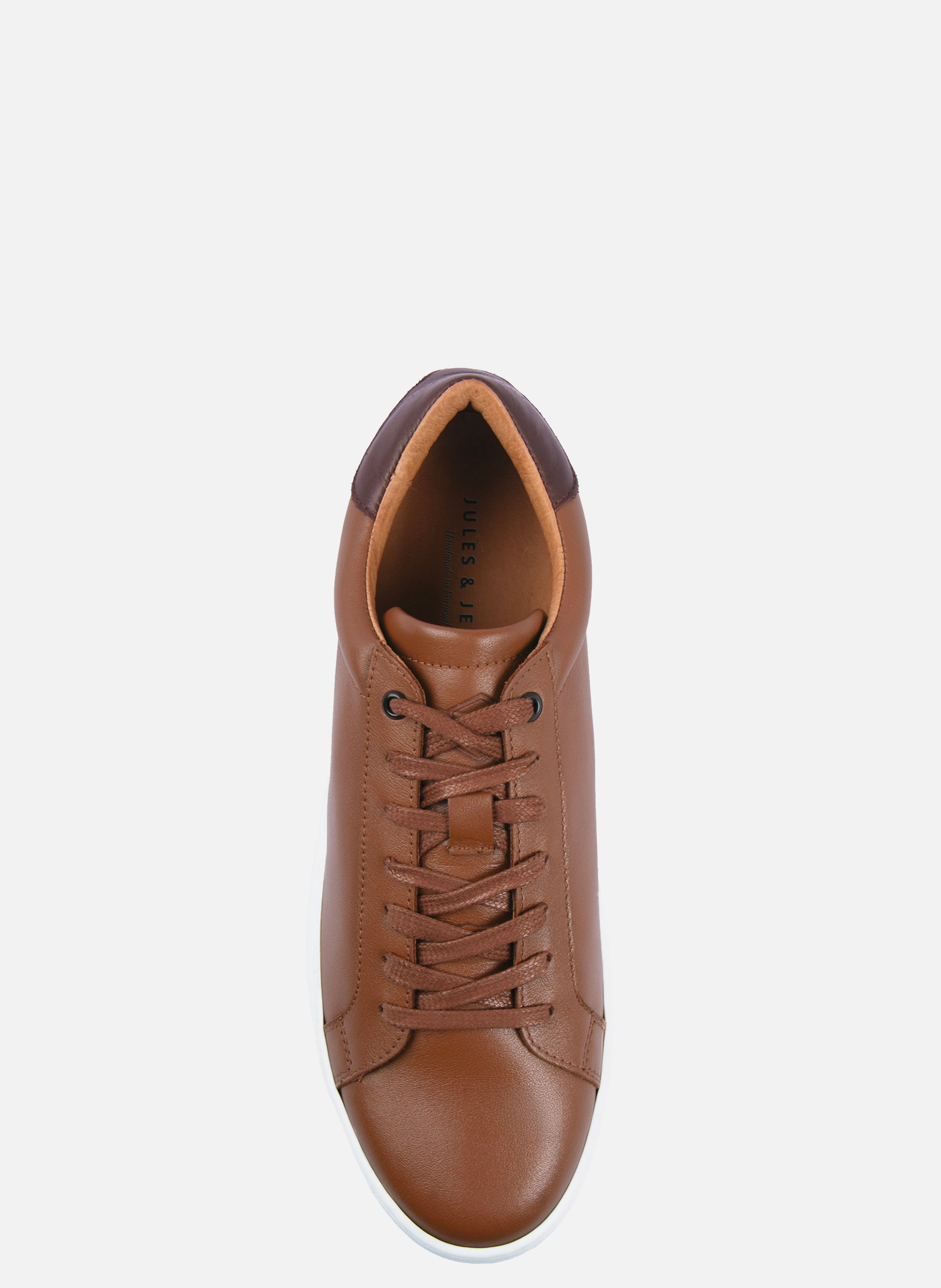 Tennis lacet homme cuir JULES & JENN Marron