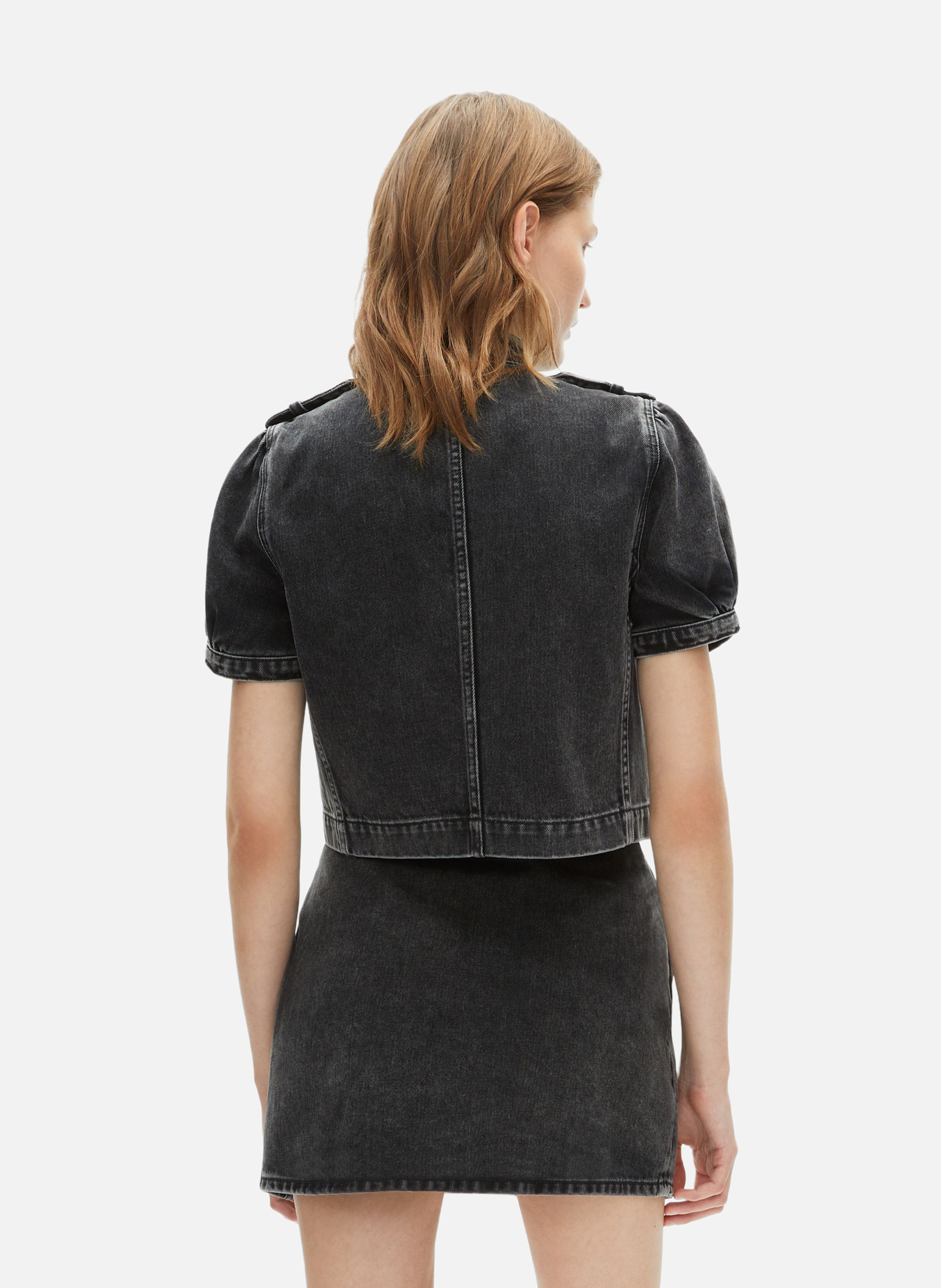 Blouson manches courtes style officier en denim THE KOOPLES 