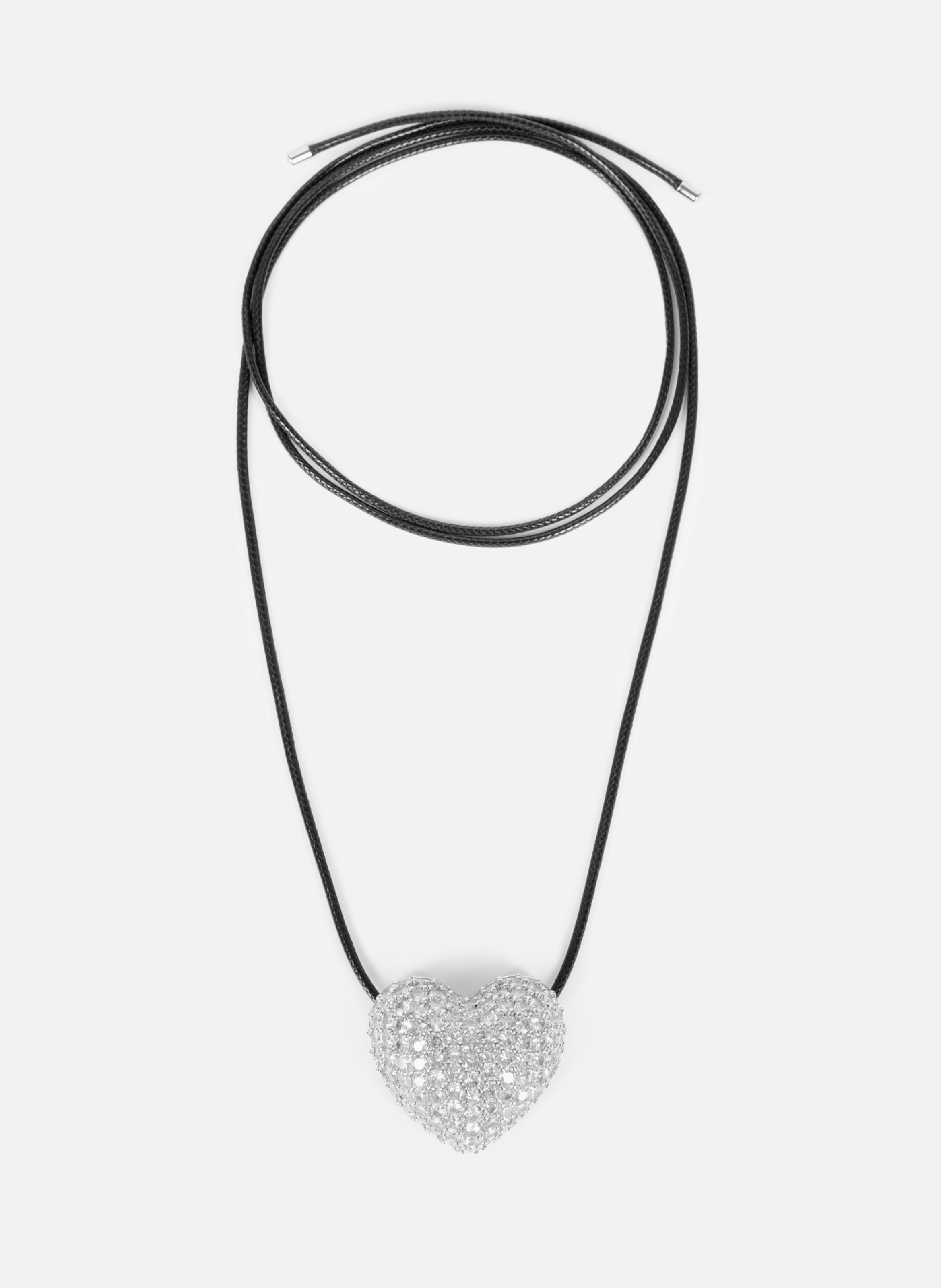 Collier pendentif cœur strassé THE KOOPLES Gris