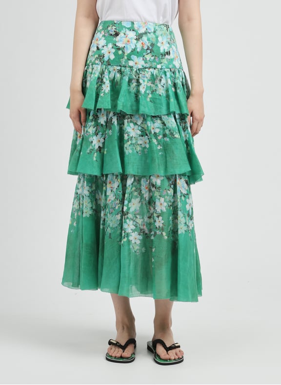 Jupe midi Everley Multicolore by ZIMMERMANN ZIMMERMANN Jupe midi Everley Multicolore