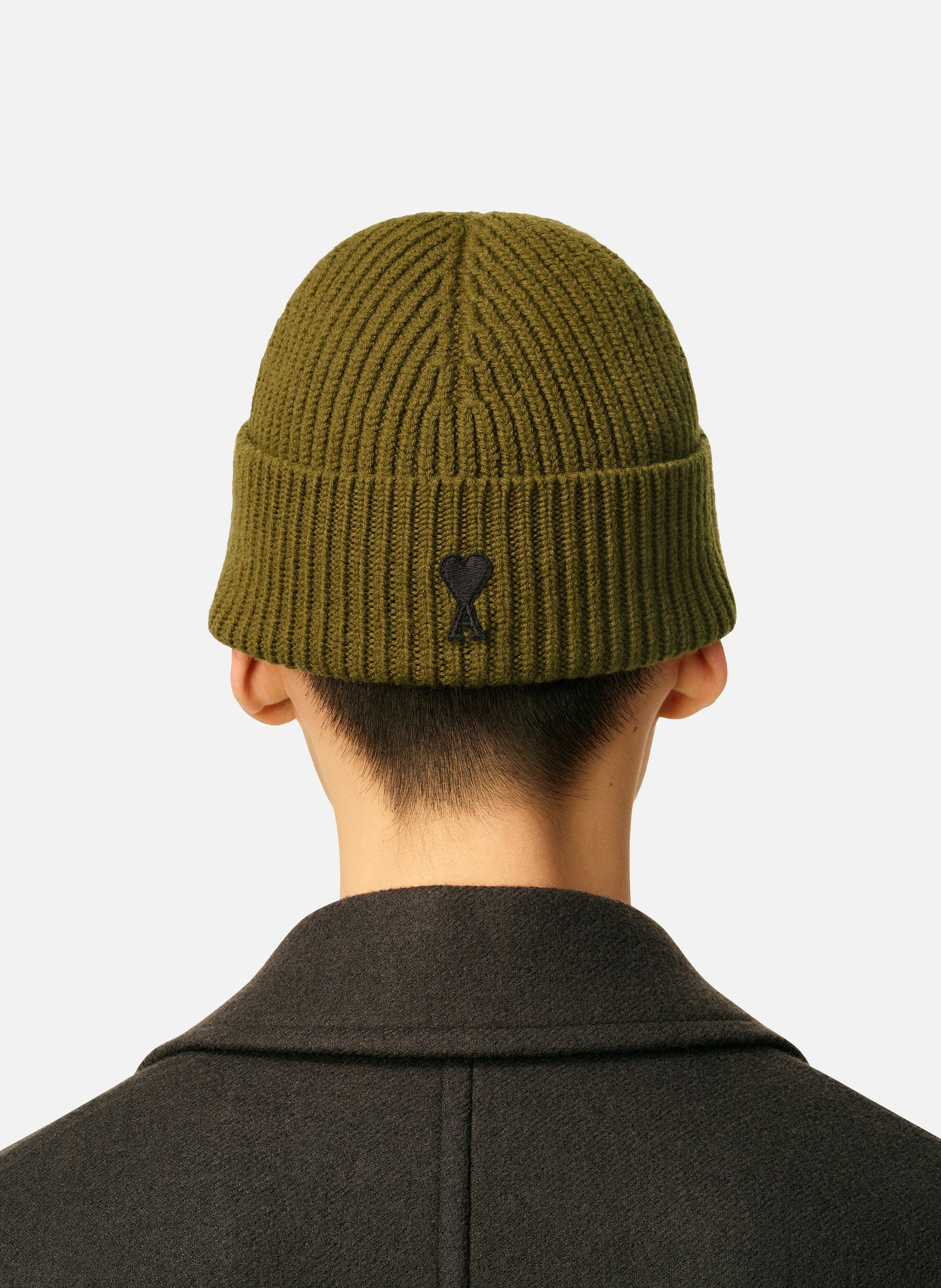 Bonnet ami de coeur en laine unisexe AMI PARIS Vert