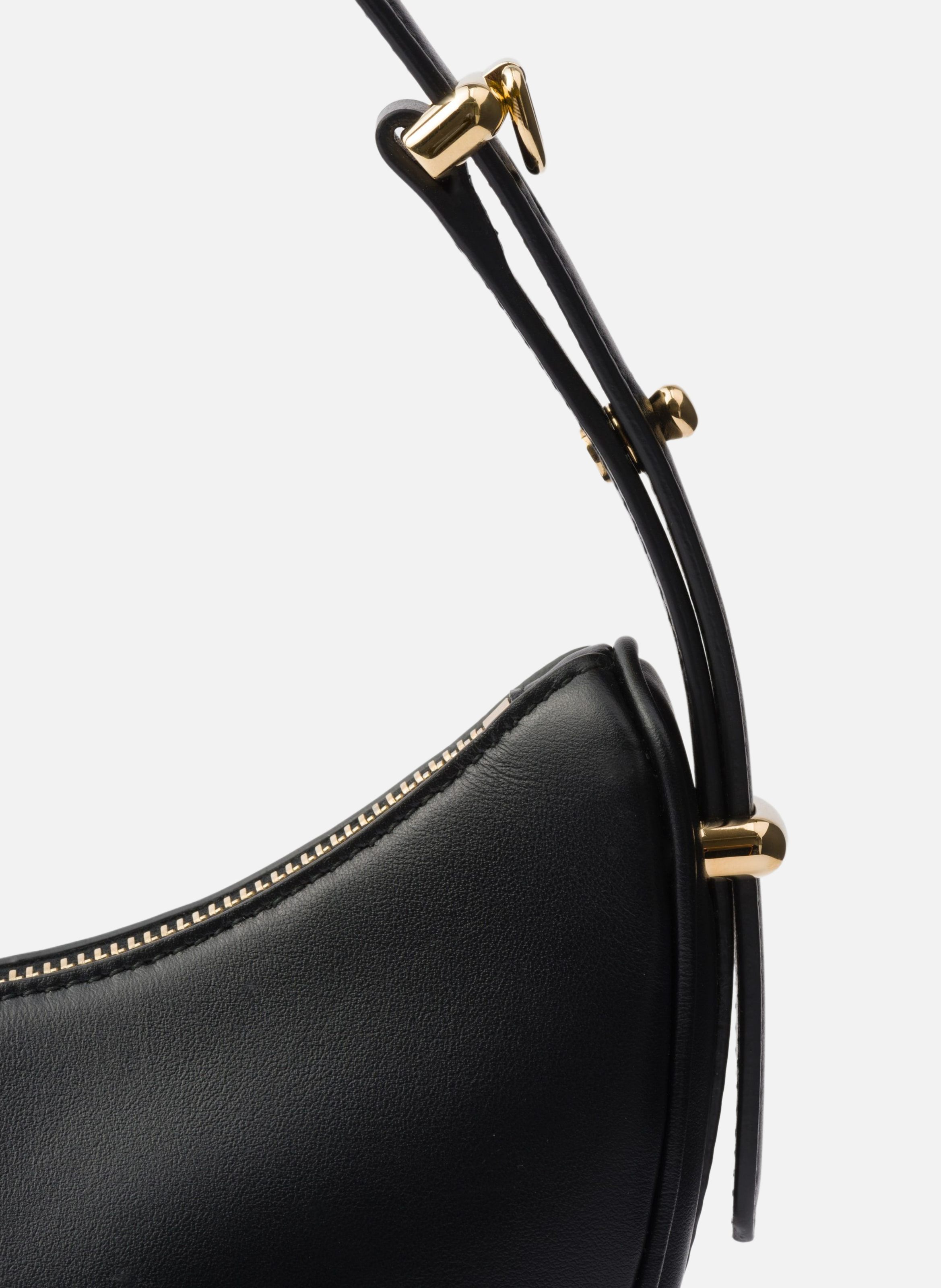 Sac porté épaule prada arqué en cuir PRADA Noir