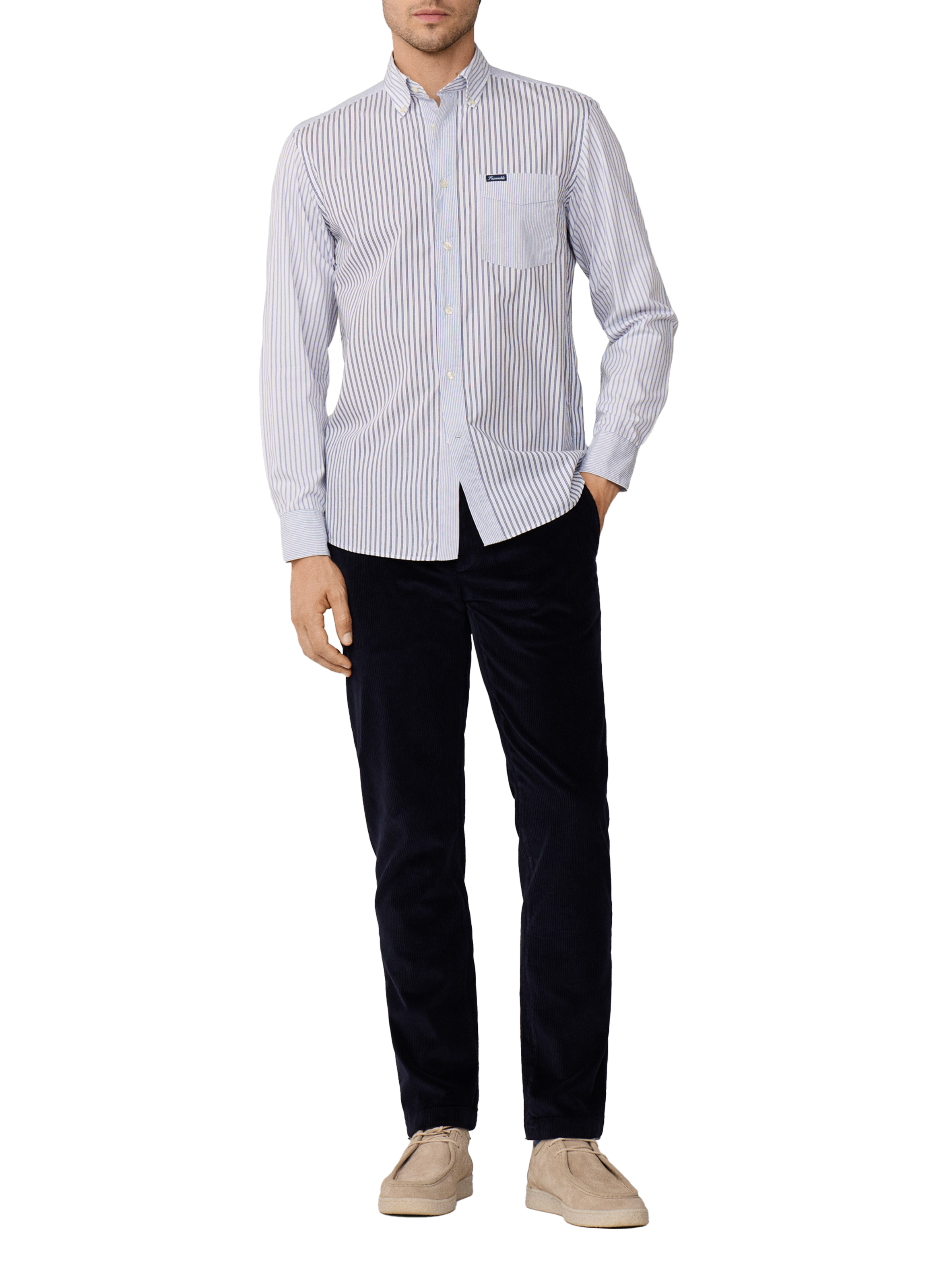 Chemise à rayures en coton FACONNABLE Bleu