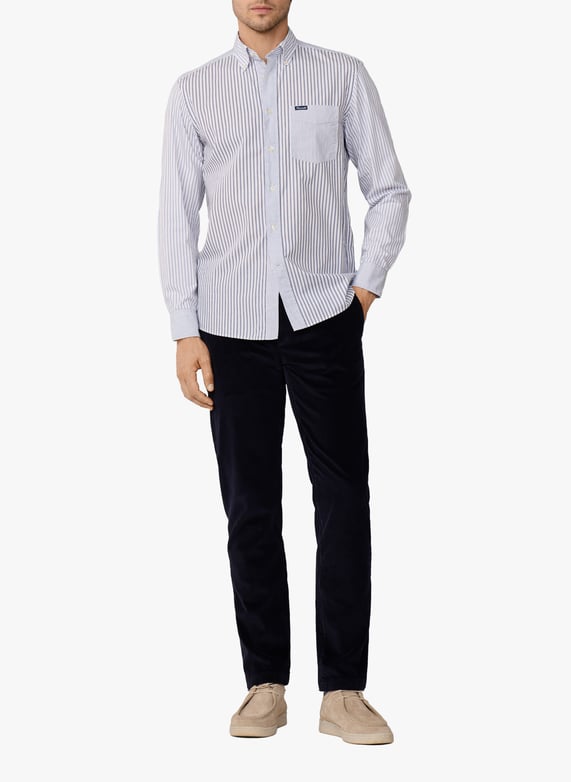 Chemise à rayures en coton | Bleu by FACONNABLE Chemise à rayures en coton Bleu