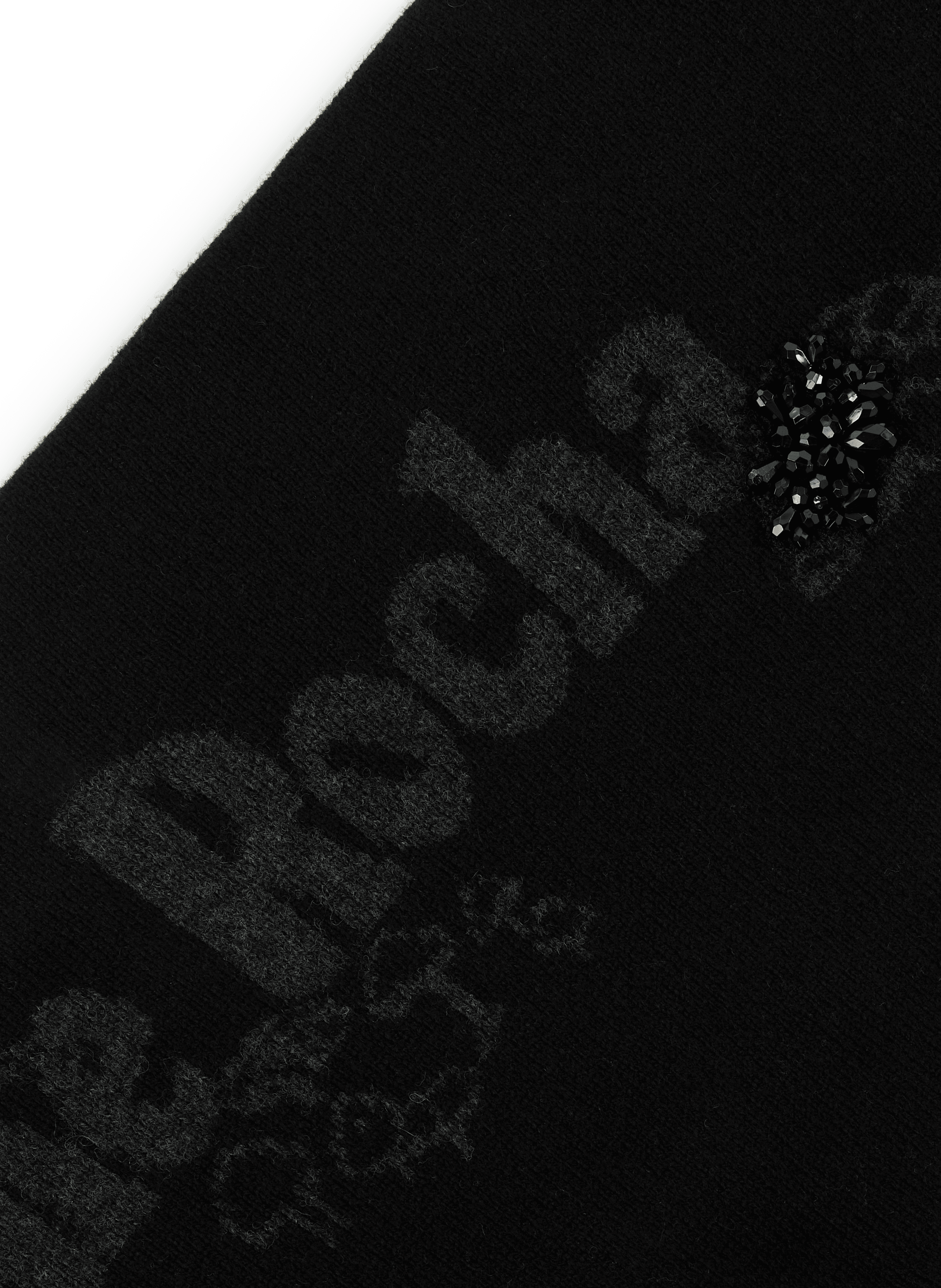 Knitted scarf with graphic logo in wool SIMONE ROCHA Black